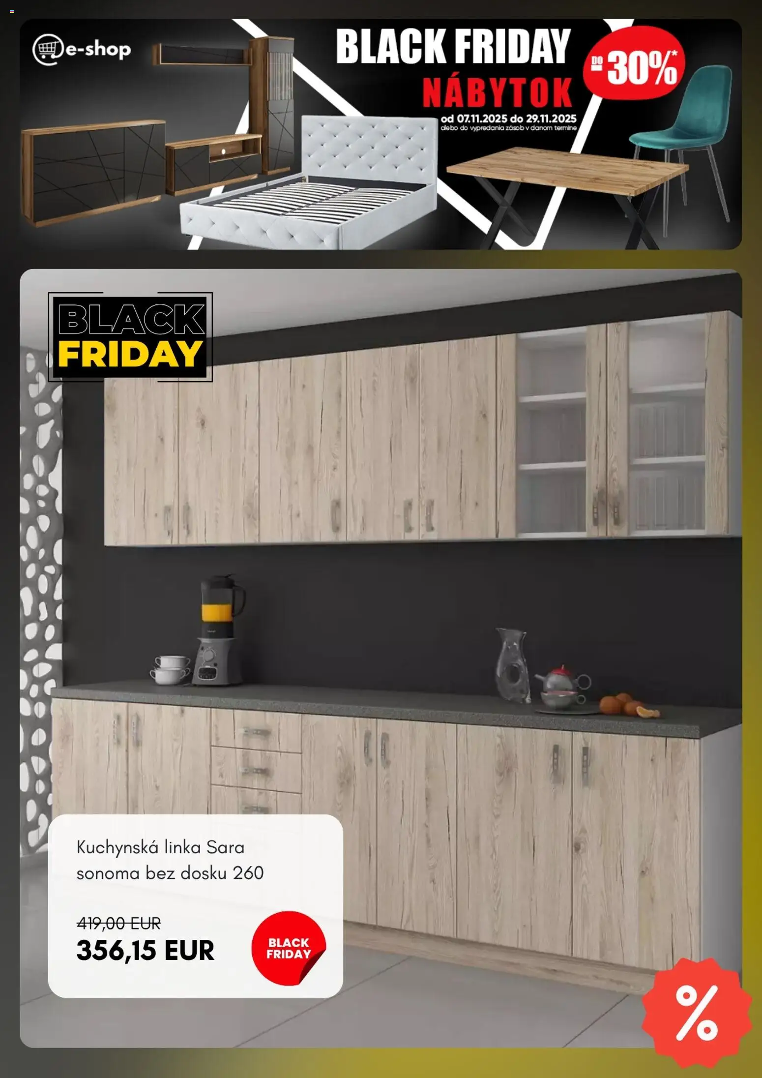 Nové Merkury Market akcie – leták je platný od 07.11.2025 | Strana: 4 | Produkty: Nábytok, Kuchynská linka