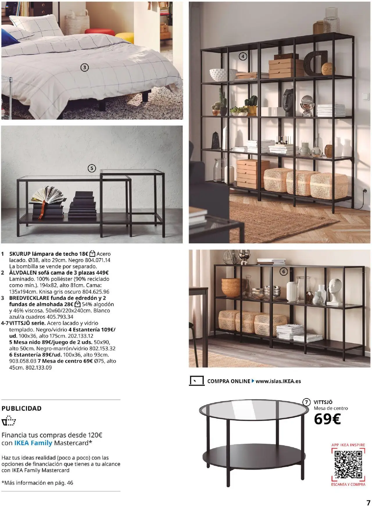 Catálogo IKEA Salones │ válido desde el 17.02.2025 | Página: 7 | Productos: Edredón, Lámpara de techo, Sofá cama, Sofá