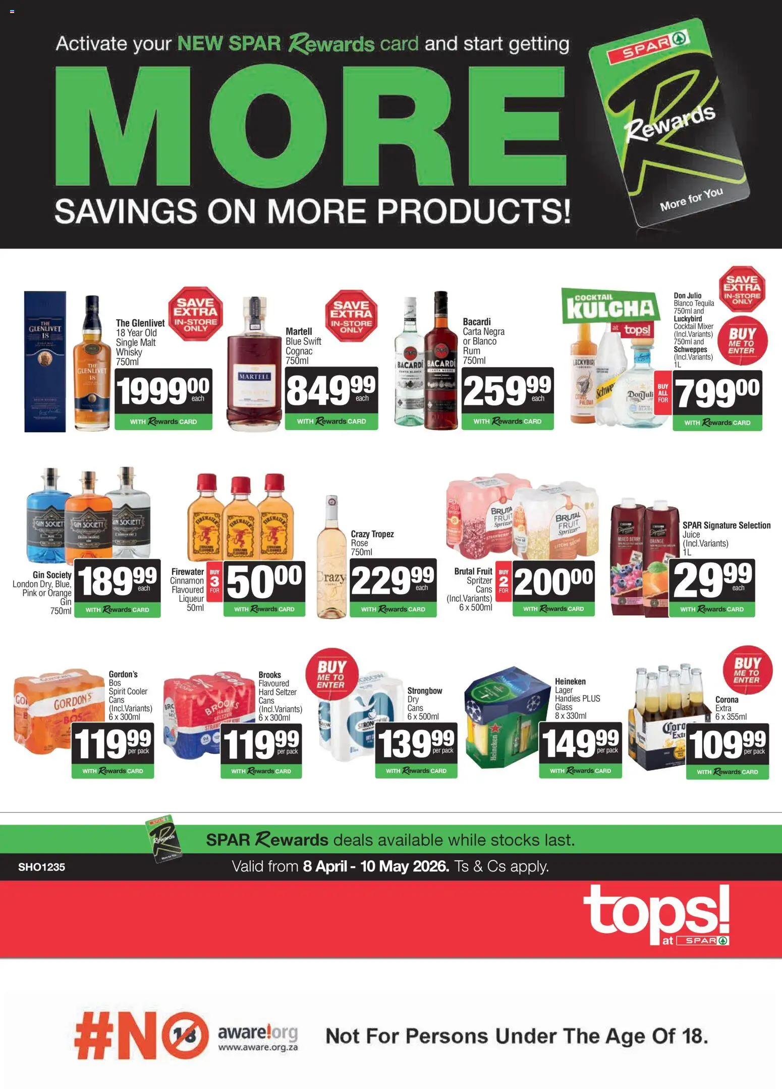 New Tops at Spar catalogue – valid from 08.04.2026 | Page: 1 | Products: Mixer, Cooler, Juice, Ensalada de quino
