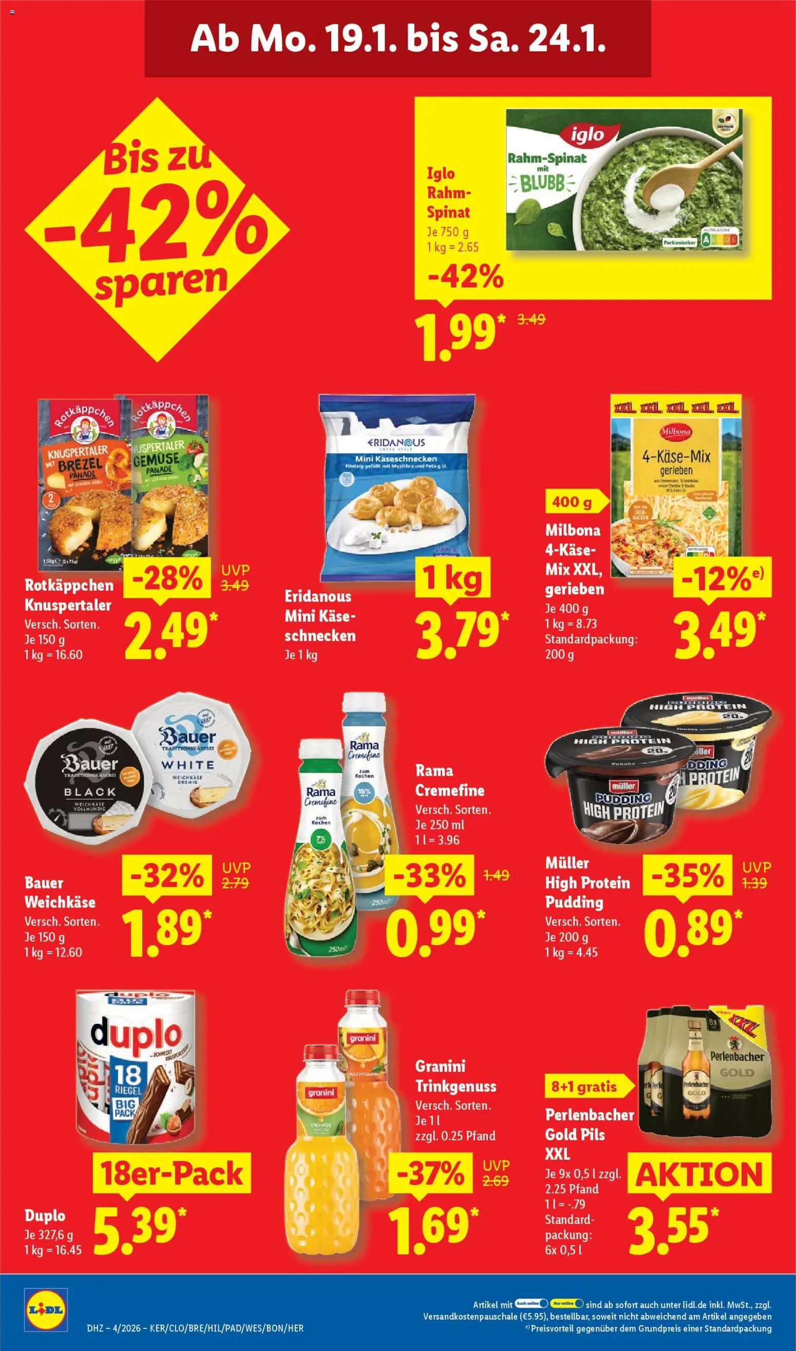 Lidl Prospekt Rahden – gültig ab 19.01.2026 | Seite: 16 | Produkte: Rama, Pudding, Gemüse, Granini