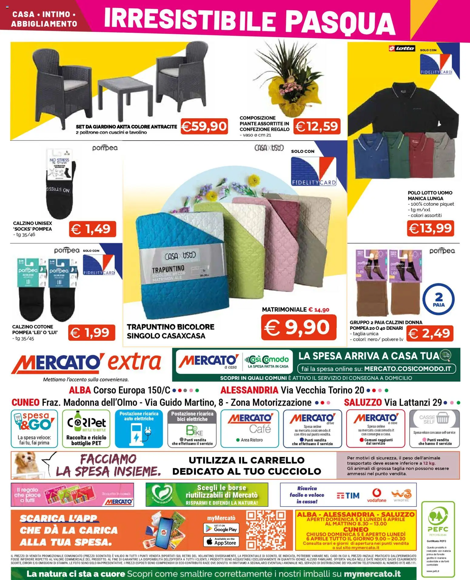 Volantino Mercatò del 23.03.2026 | Pagina: 28 | Prodotti: Tavolino, Calzini, Carrello, Set da giardino