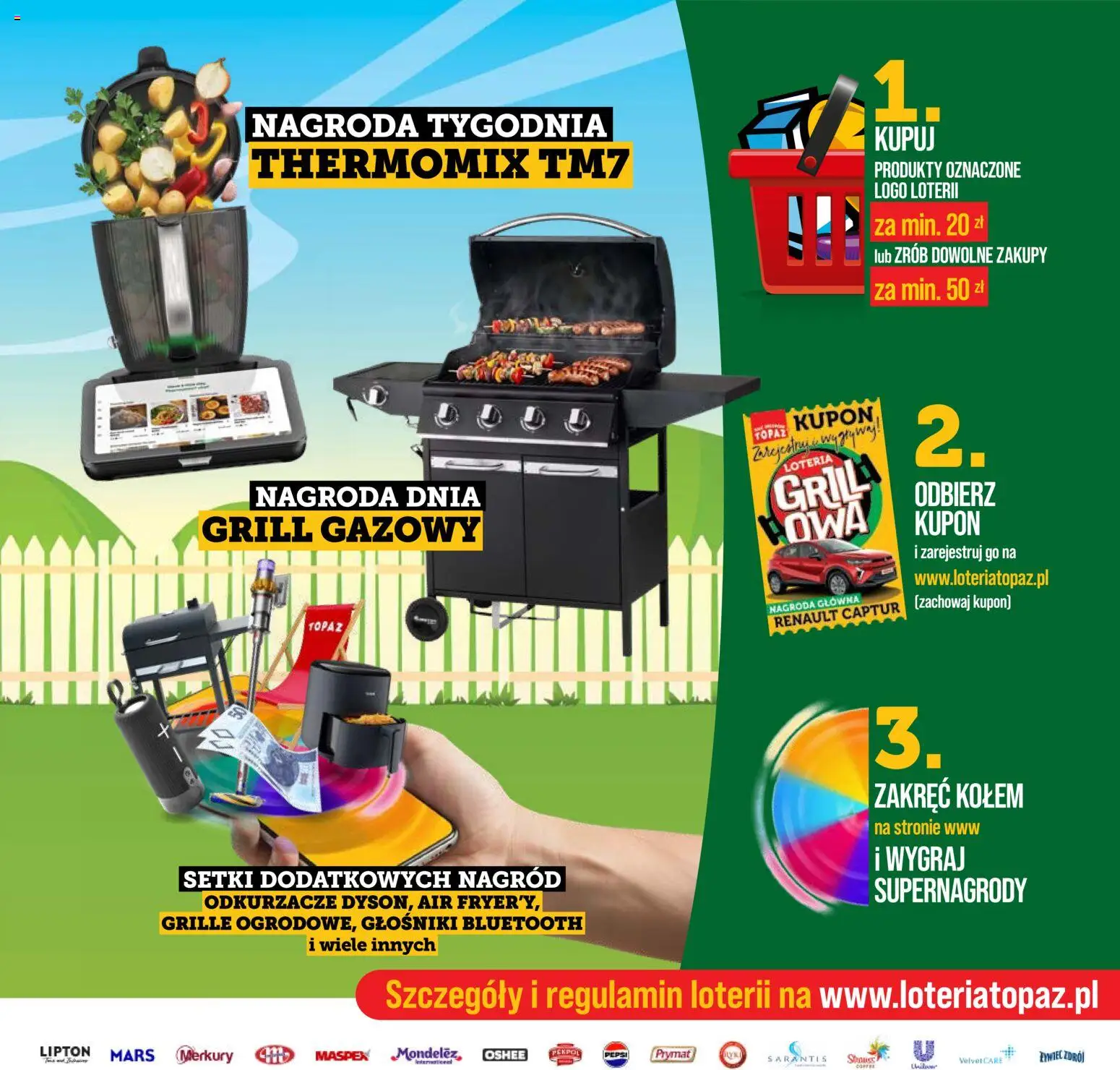 Topaz gazetka - Kupuj, Grilluj I Wygrywaj od 20.04.2026 | Strona: 3 | Produkty: Grill, Pepsi, Grill gazowy