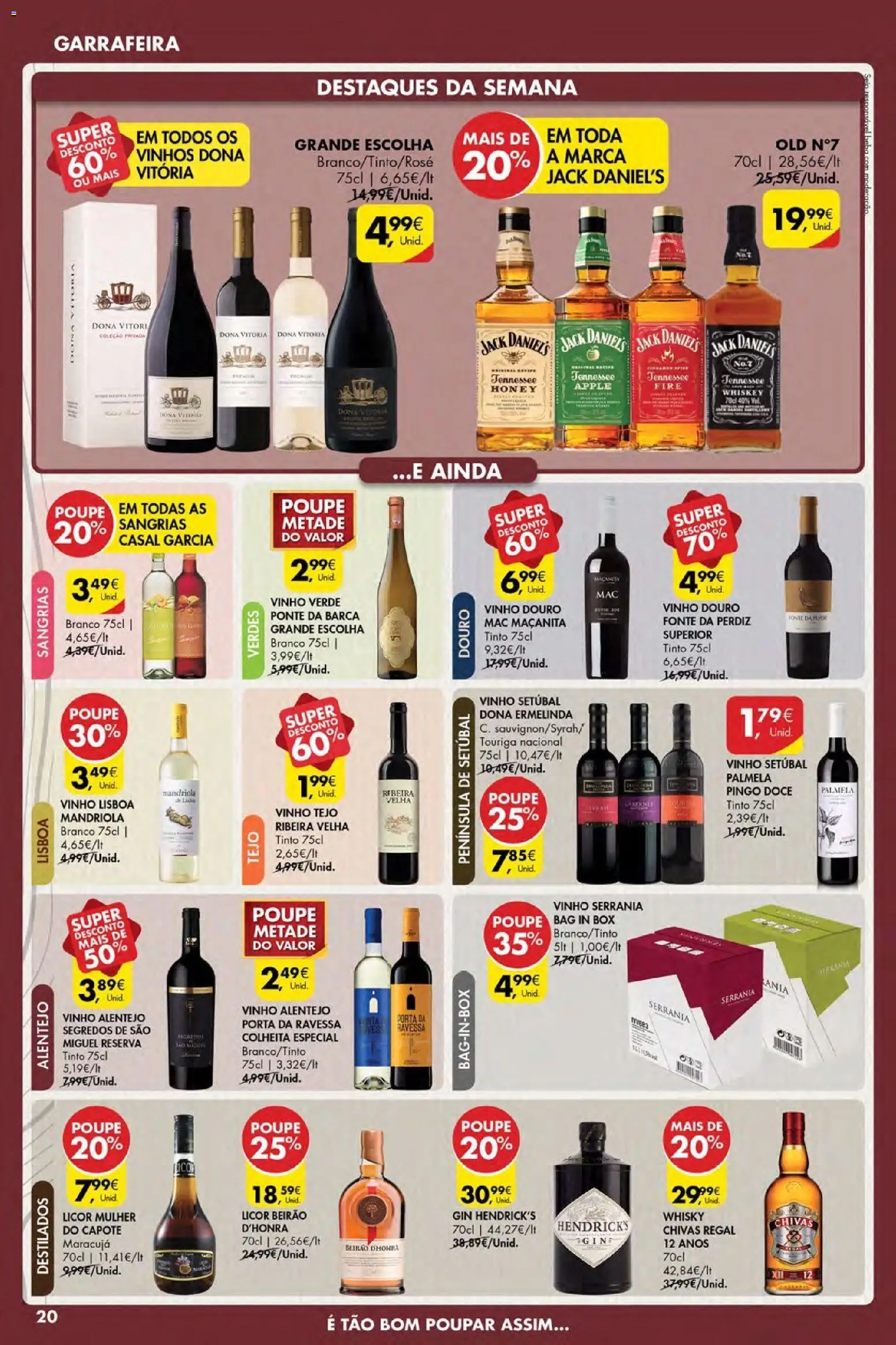 Pingo Doce Poupe Esta Semana Açores │ válido de 26.02.2026 | Página: 20 | Produtos: Whisky, Porta, Licor, Vinho