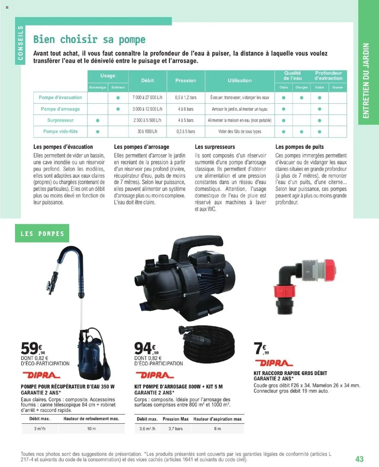  | Page: 43 | Produits: Connecteur, Robinet, Récupérateur d'eau, Tuyau
