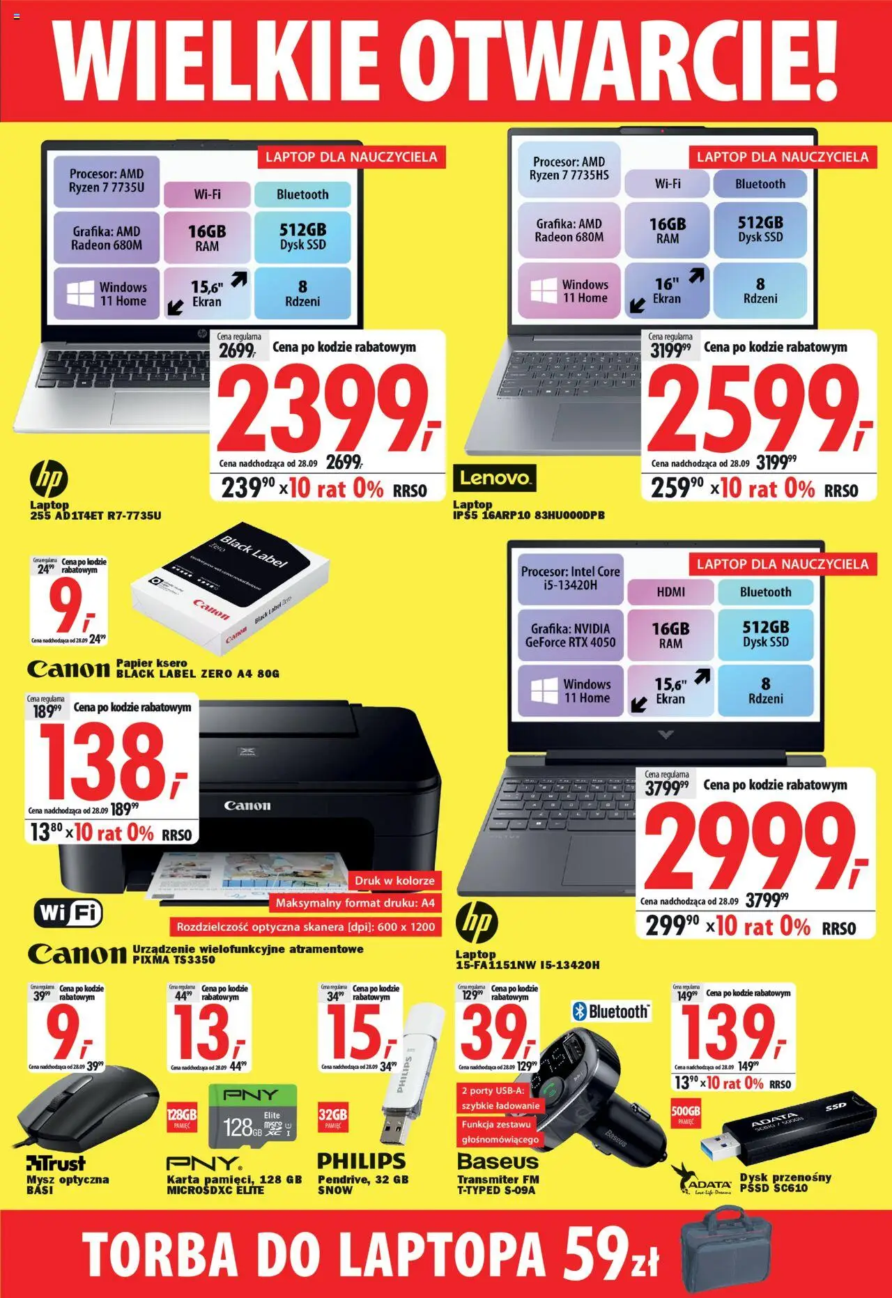 Mediaexpert Gazetka - Wielkie otwarcie Wyrzysk od 18.09.2025 | Strona: 5 | Produkty: Karta, Mysz, Torba, Black Label