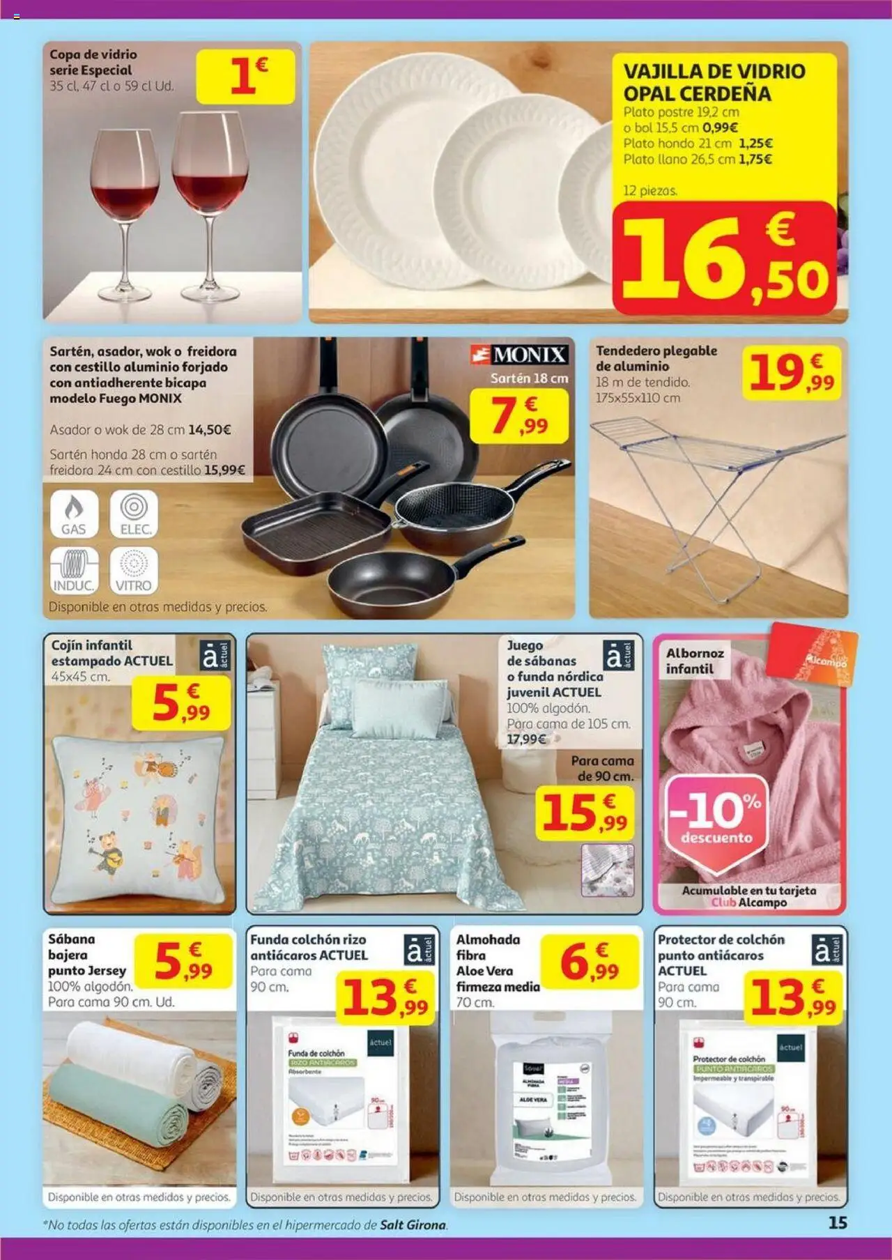 Alcampo - HP Nacional  │ válido desde el 14.08.2025 | Página: 15 | Productos: Funda, Βρεφικό κρεβάτι, Freidora, Cojín