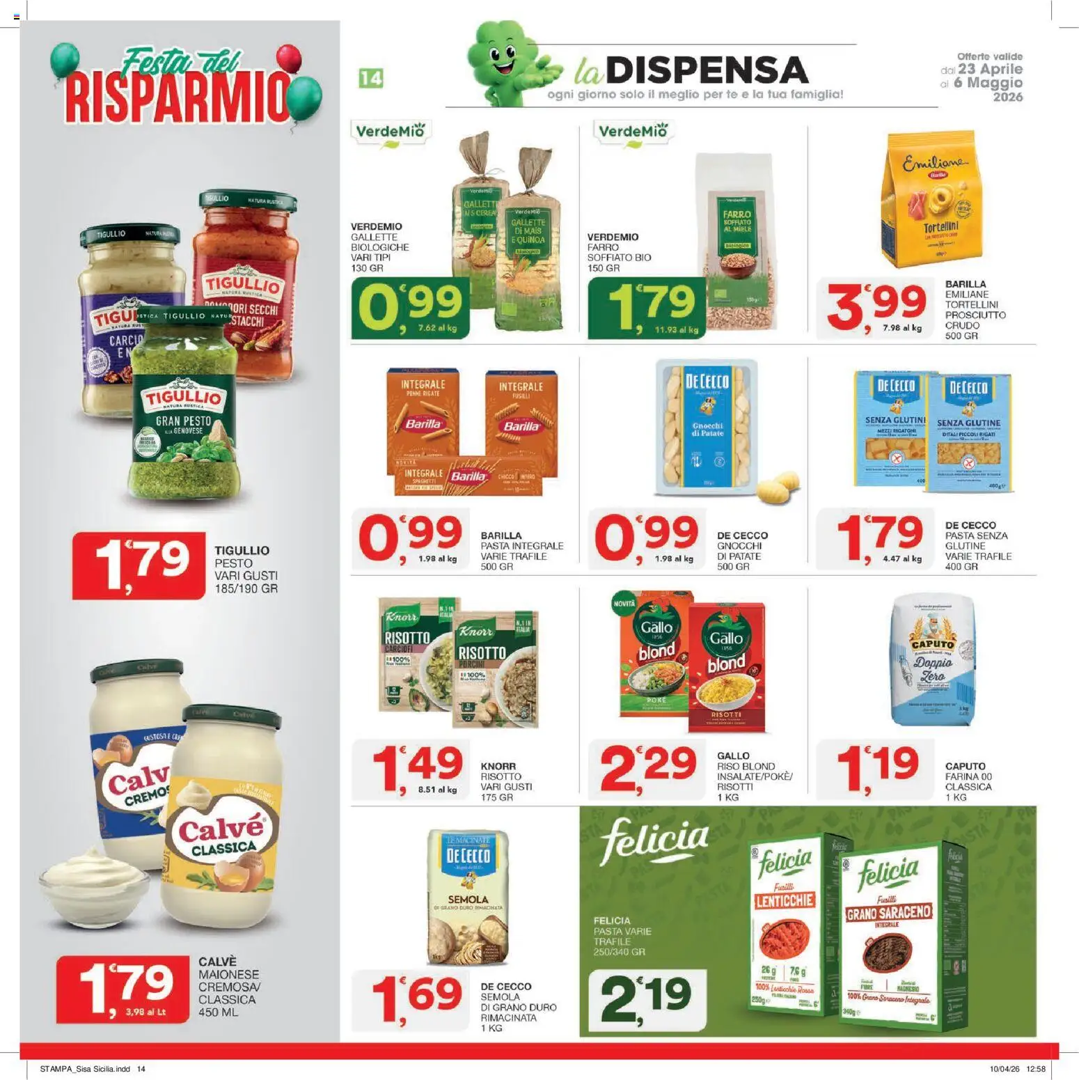 Volantino SISA del 23.04.2026 | Pagina: 14 | Prodotti: Carciofi, Gallette, Quinoa, Farro