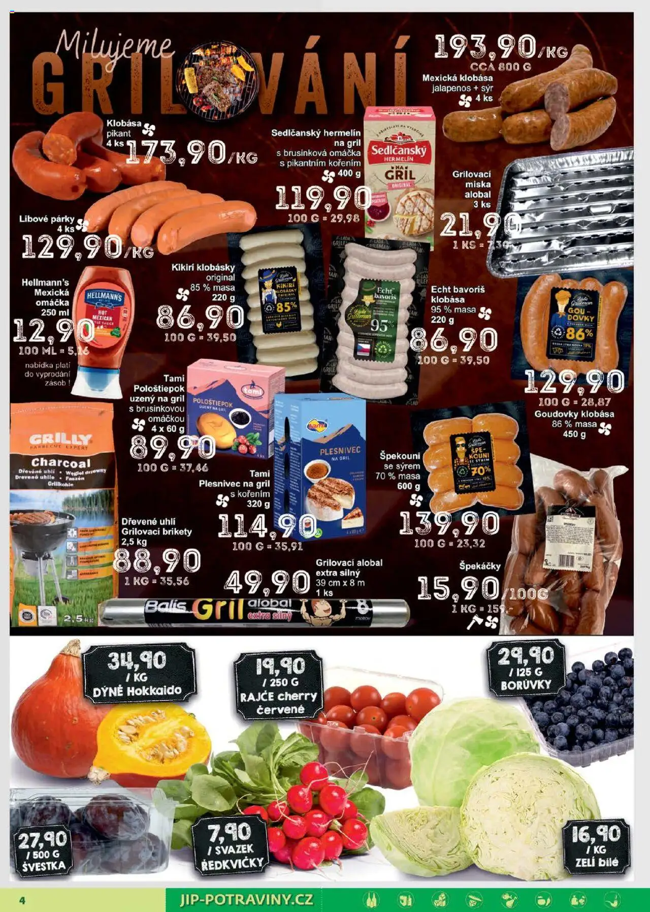 Jip leták od 30.07.2025 | Strana: 4 | Produkty: Sýr, Hermelín na gril, Jalapeňos, Alobal