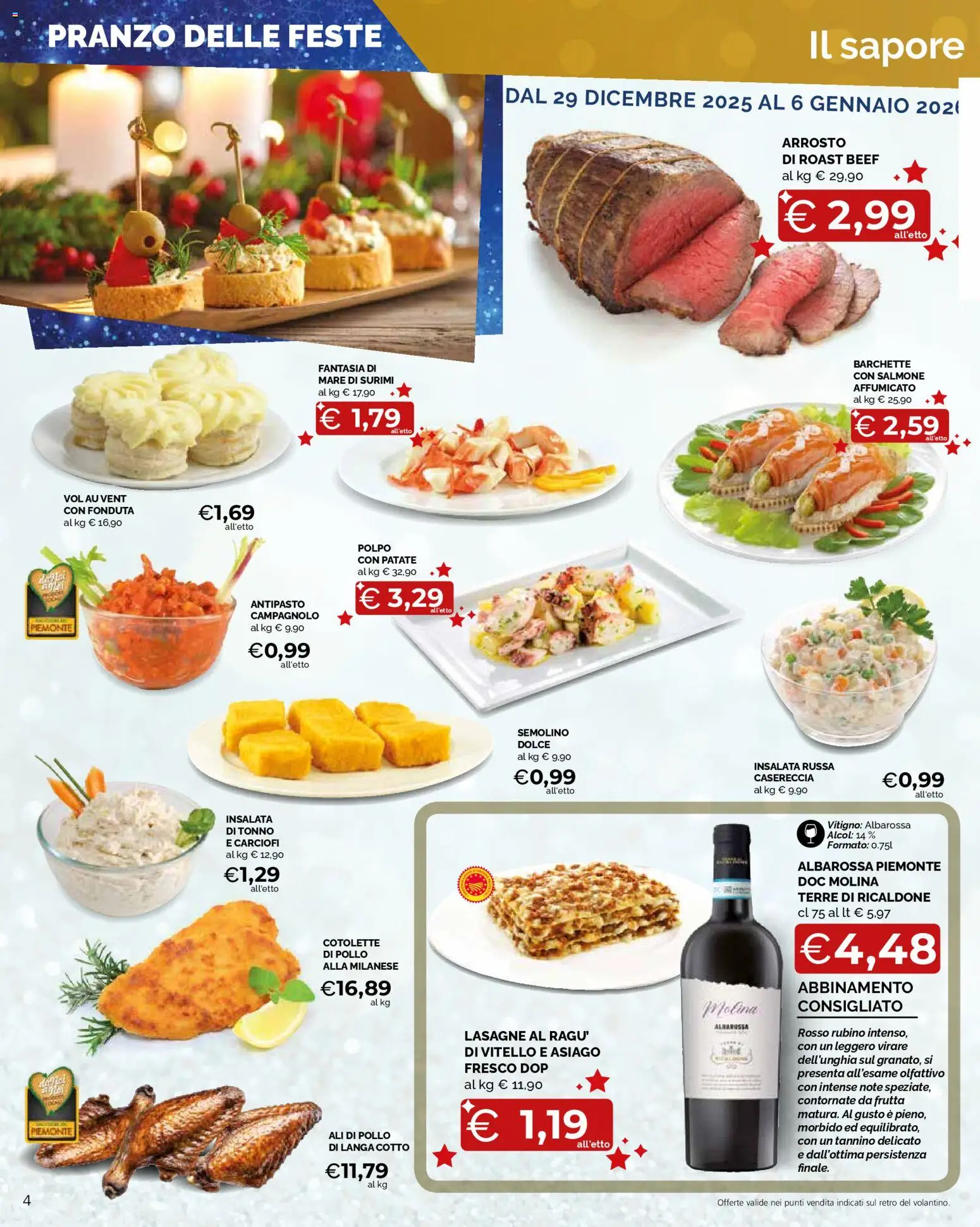 Volantino Mercatò del 29.12.2025 | Pagina: 4 | Prodotti: Arrosto, Insalata, Tonno, Insalata russa