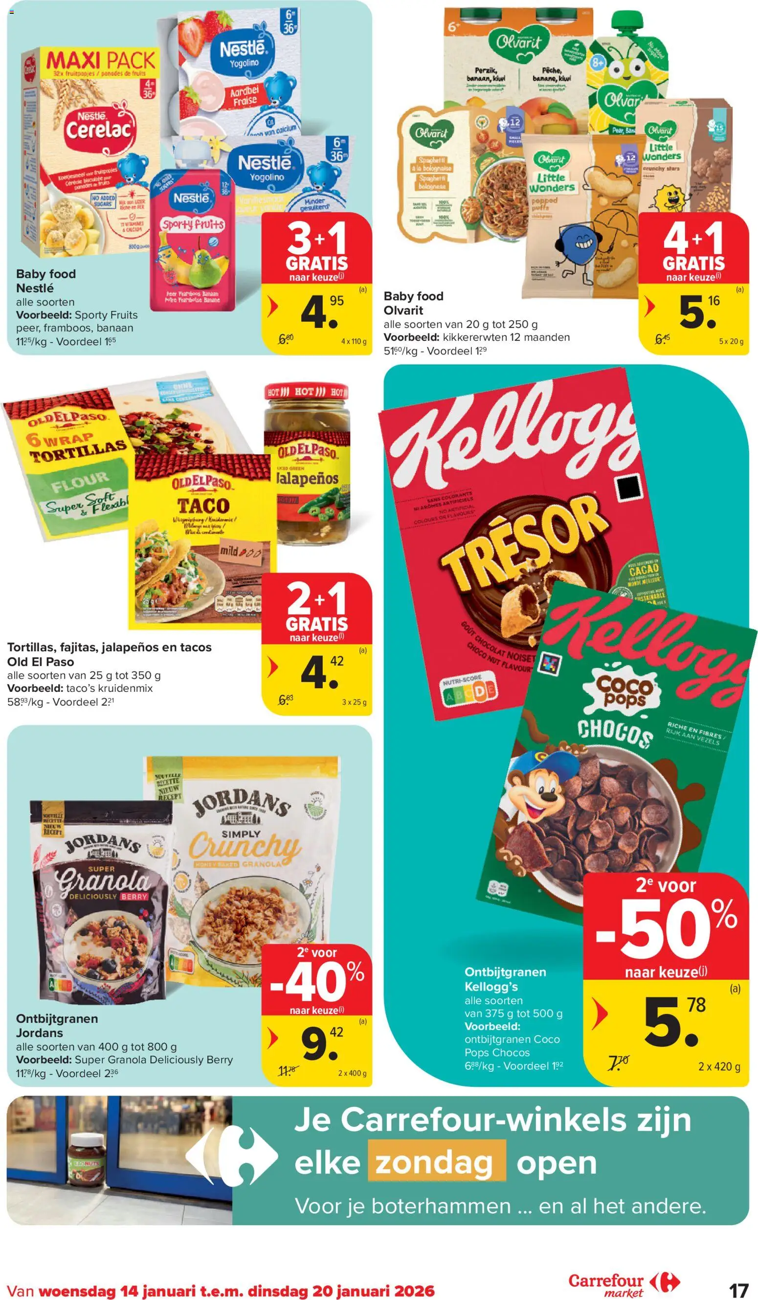 {H1} | Pagina: 17 | Producten: Taco, Kikkererwten, La, Banaan