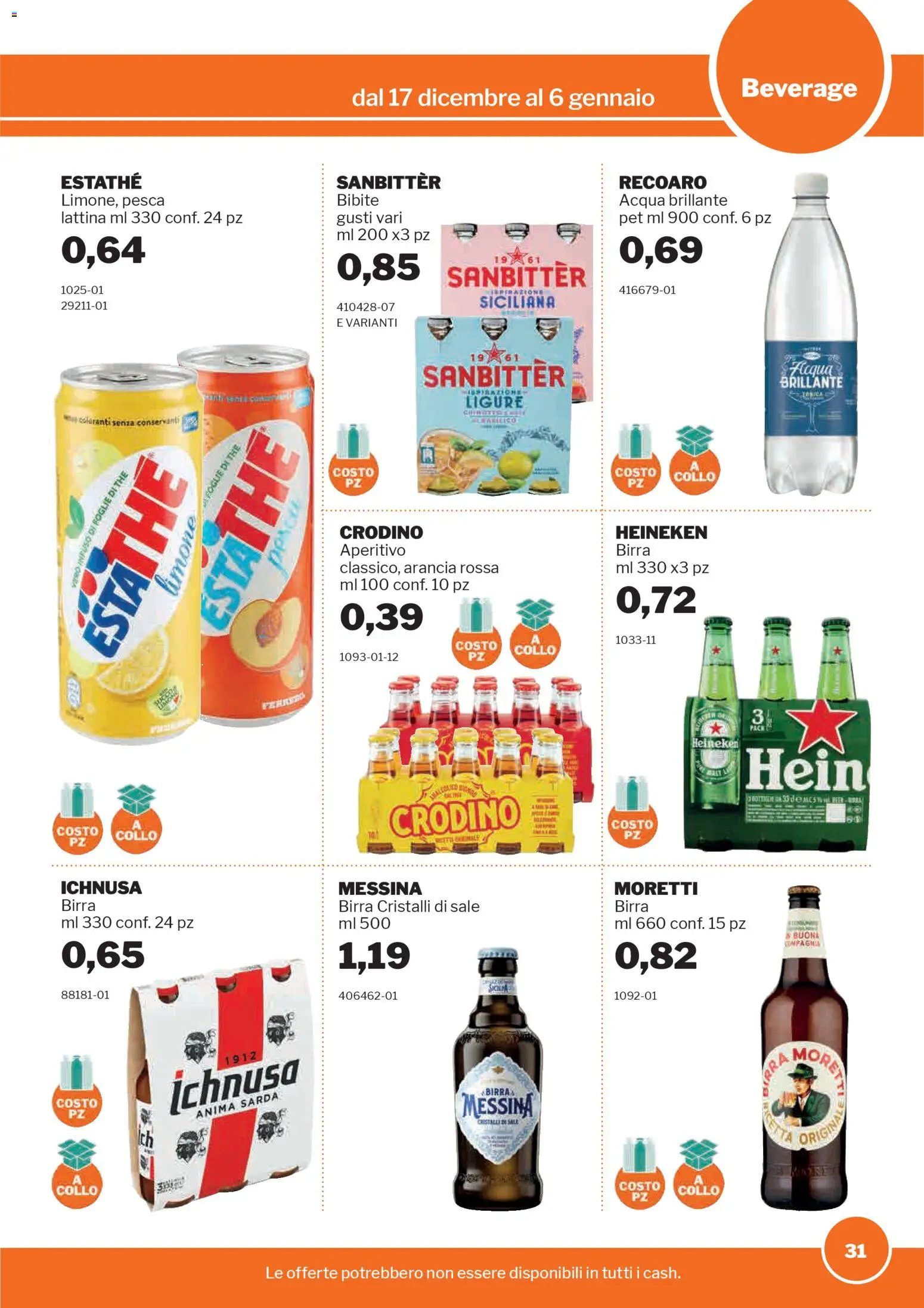 Volantino Sogegross del 17.12.2025 | Pagina: 31 | Prodotti: Sale, Bibite, Heineken, Aperitivo