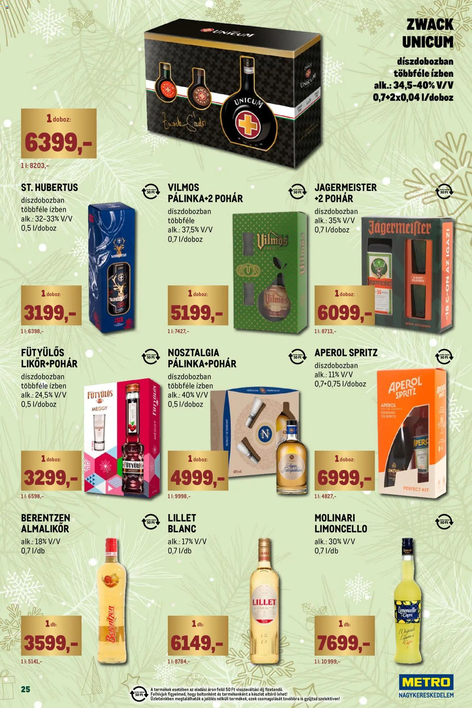 Metro akciós ujság - amely érvényes a következő dátumtól: 01.12.2025 | Oldal: 25 | Termékek: Aperol, Meggy, Doboz, Pohár