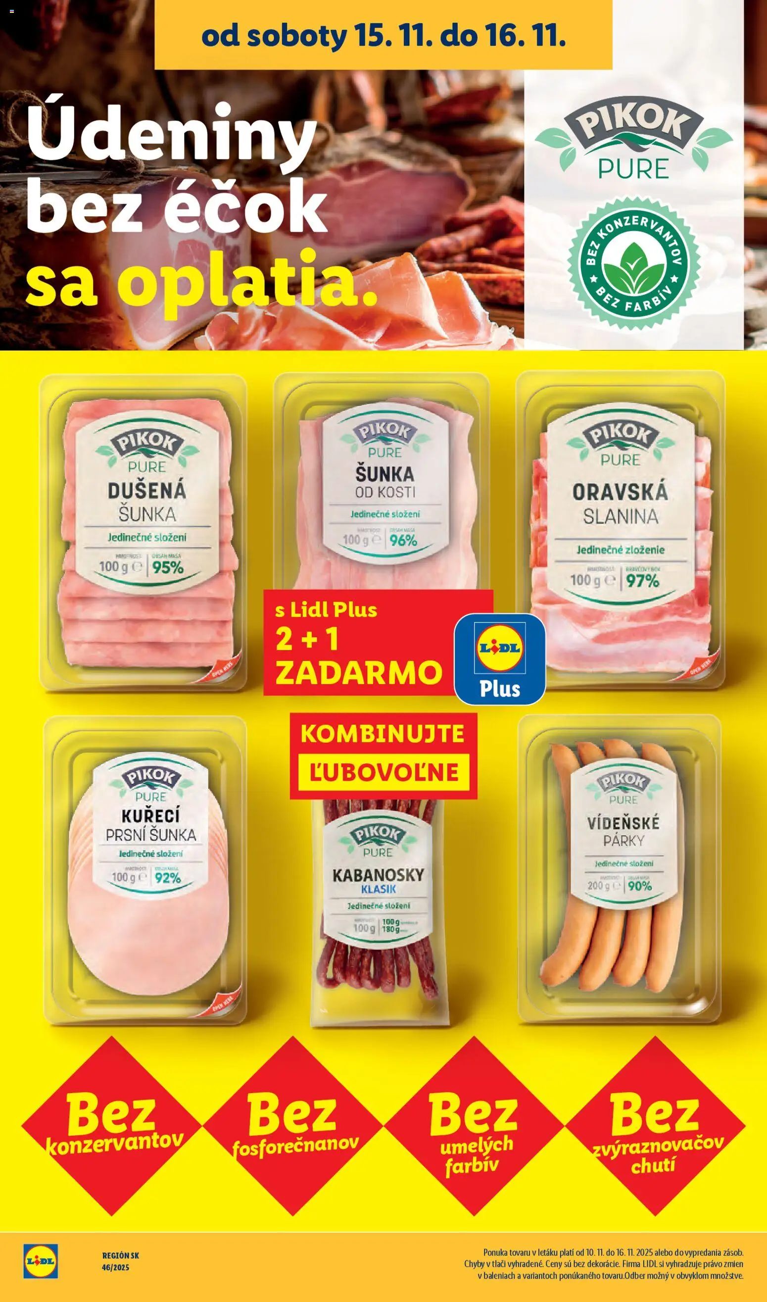 Nové Lidl akcie – leták je platný od 10.11.2025 | Strana: 103 | Produkty: Šunka, Slanina, Párky