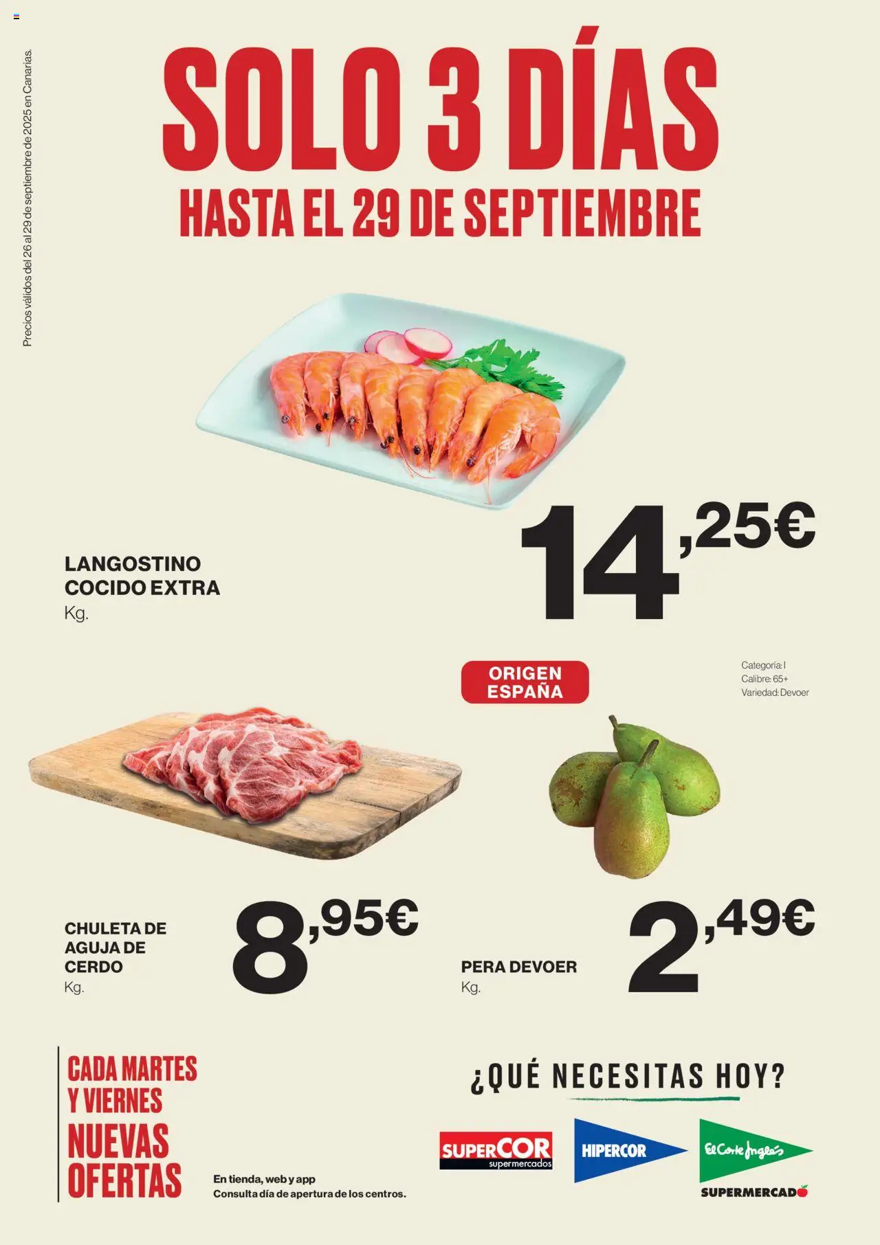 Supercor Canarias │ válido desde el 26.09.2025 | Página: 1 | Productos: Cerdo, Langostino