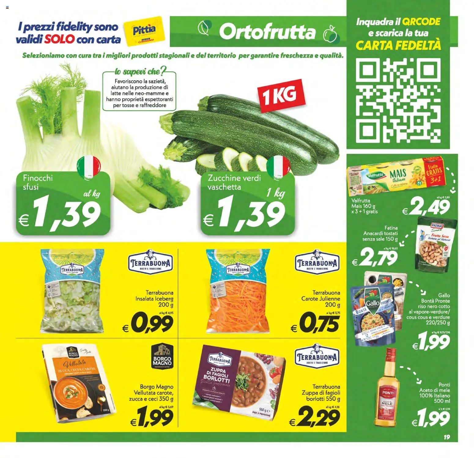 Volantino SuperConveniente del 23.01.2026 | Pagina: 19 | Prodotti: Aceto di mele, Sale, Anacardi, Zucchine