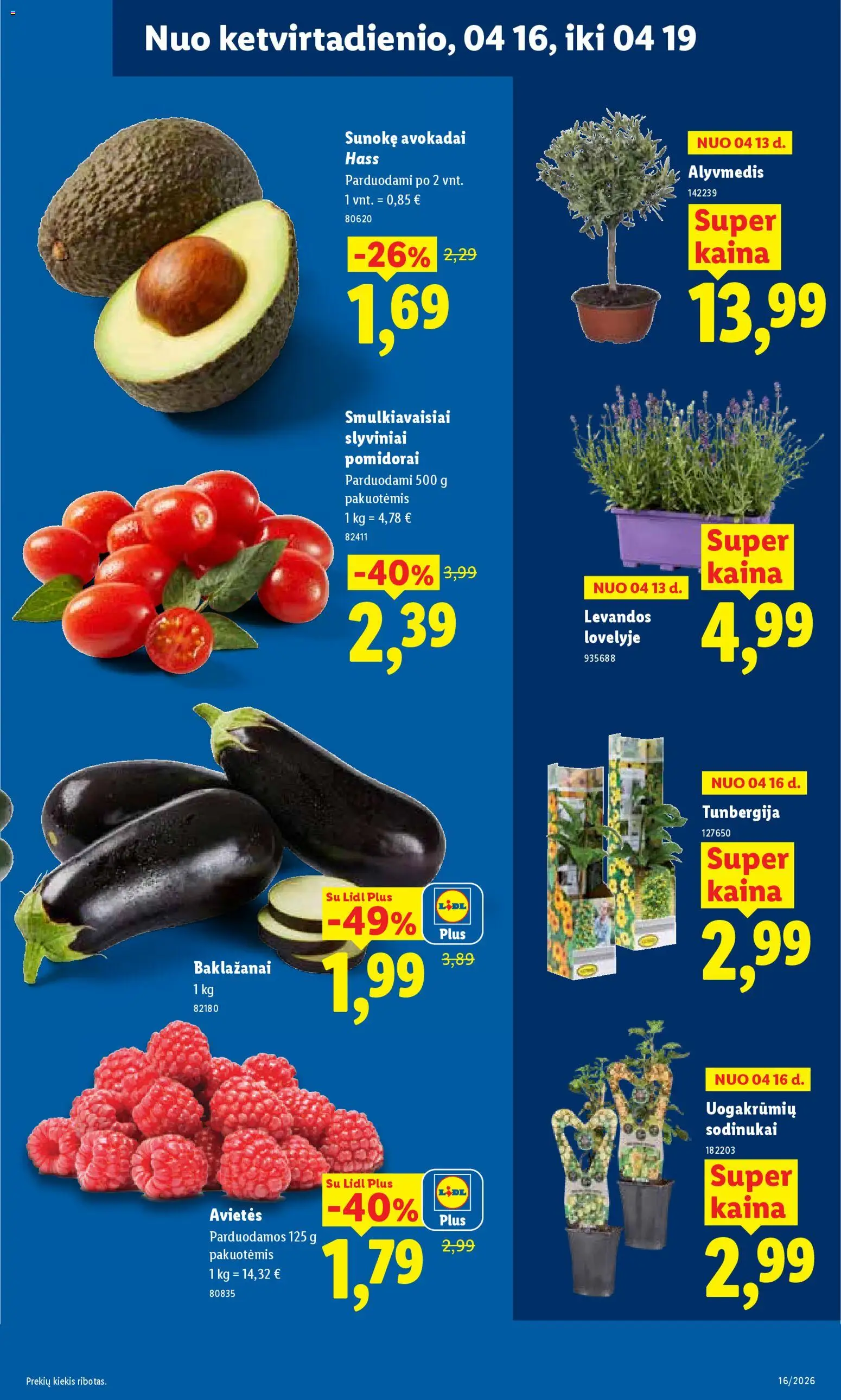 LIDL akcijos nuo 13.04.2026 | Puslapis: 41 | Prekių: Avokadai, Pomidorai