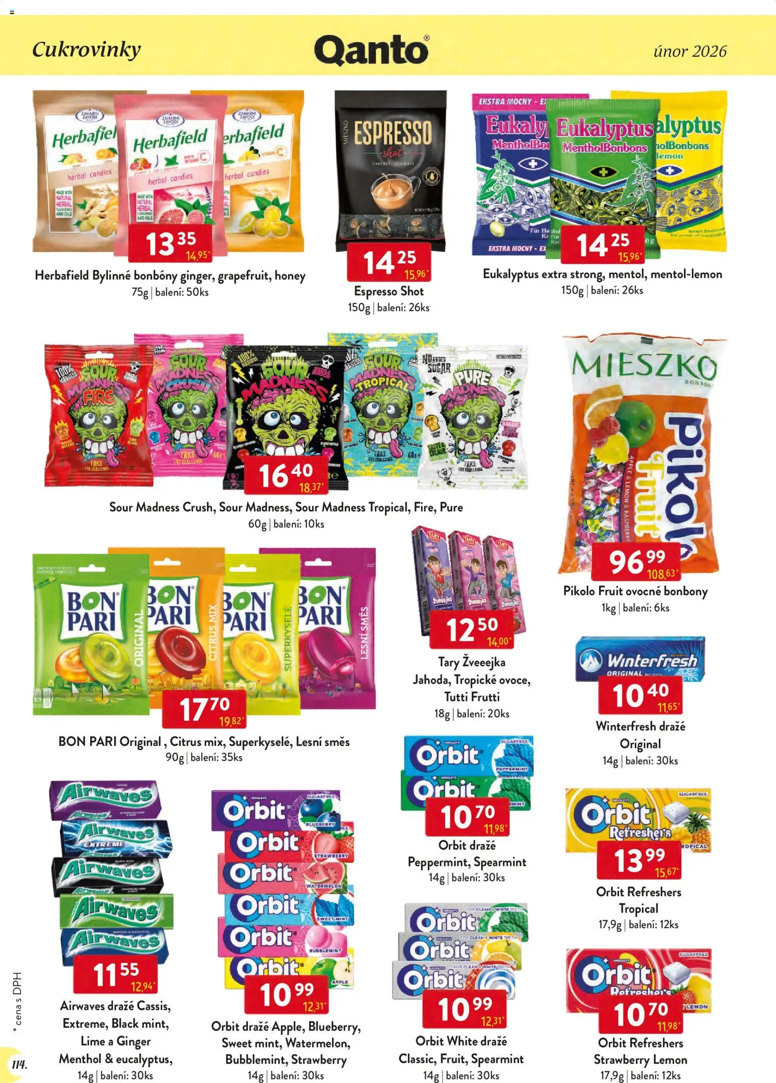 Astur & Qanto leták - Velkoobchod 02/2026 od 01.02.2026 | Strana: 114 | Produkty: Bonbóny, Eukalyptus, Apple, Pikola