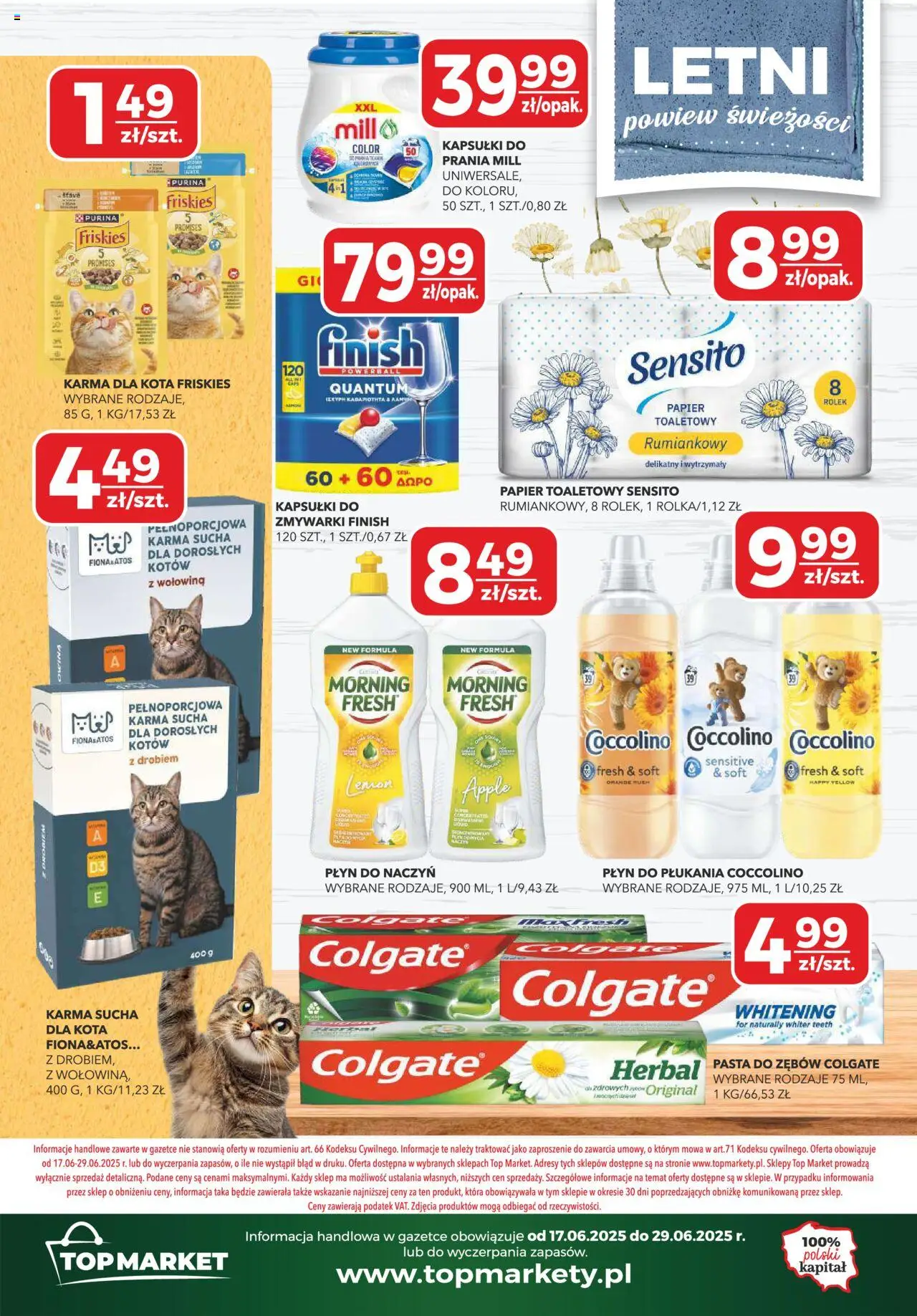 Top Market Gazetka od 17.06.2025 | Strona: 12 | Produkty: Kapsułki do prania mill, Top, Coccolino, Finish