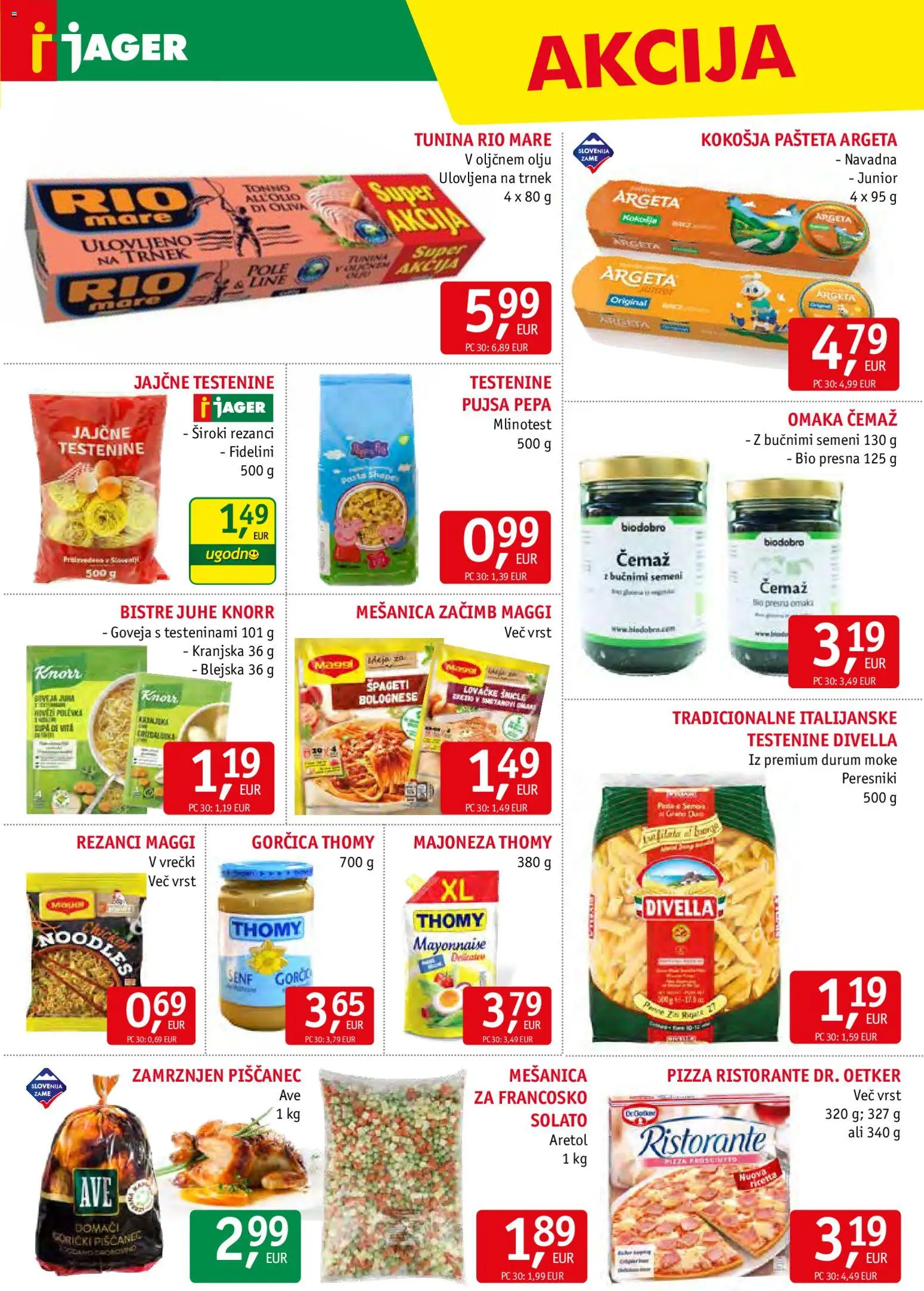 Novi Jager katalog ponudbe – veljaven od 12.11.2025 | Stran: 9 | Izdelki: Pašteta, Gorčica, Spageti, Majoneza