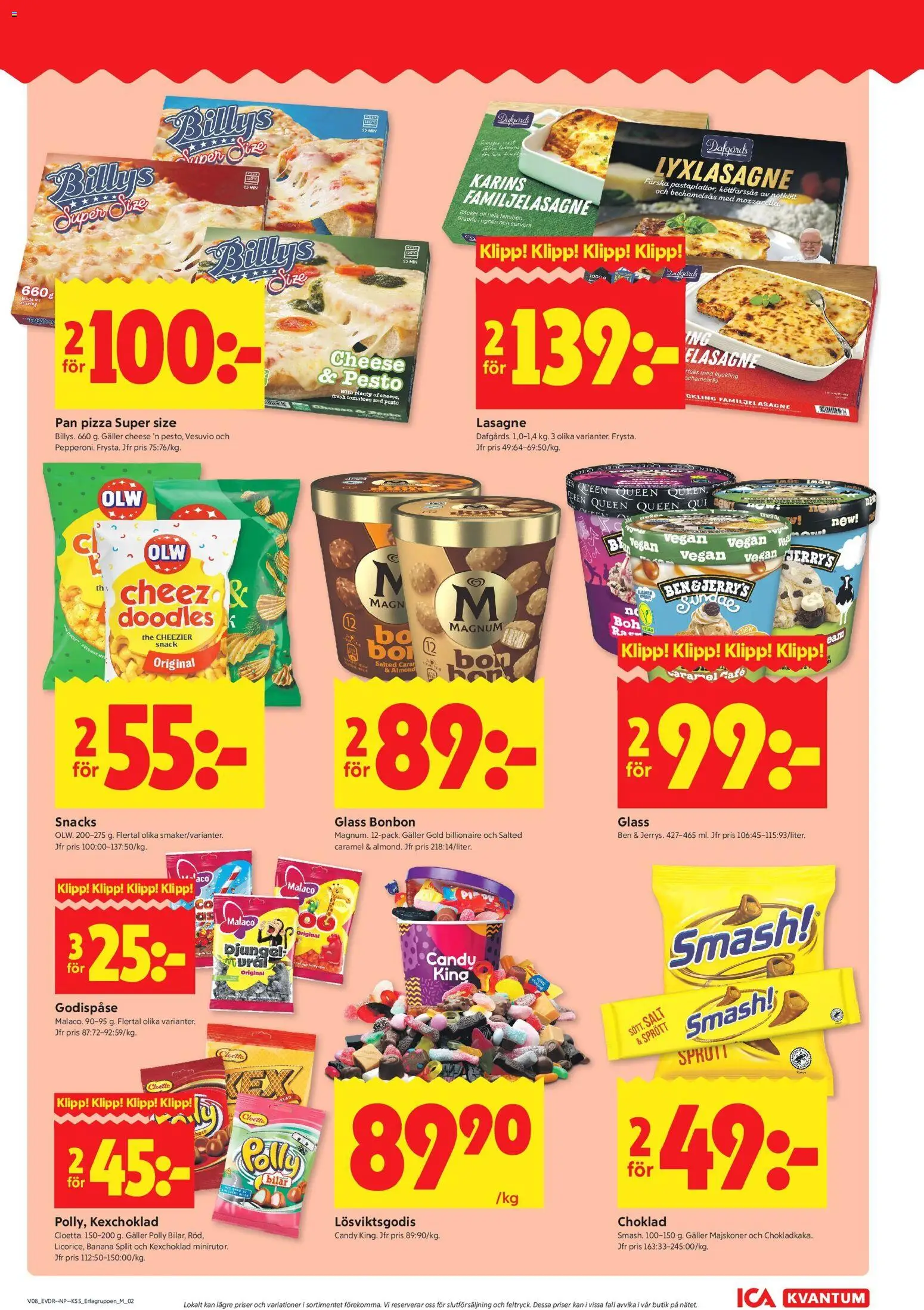 ICA Kvantum reklamblad aktuell från 16.02.2026 | Sida: 7 | Produkter: Pizza, Nötkött, Pesto, Ugnen