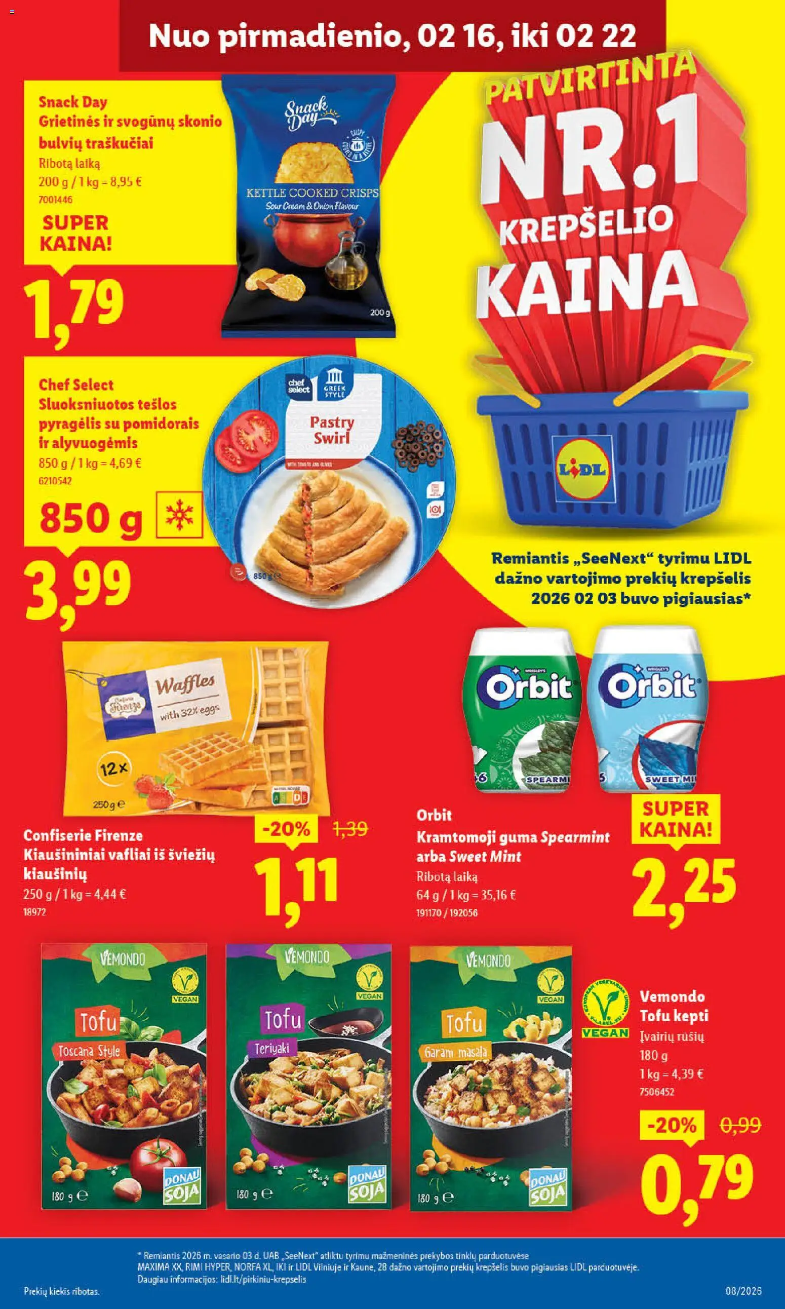 LIDL akcijos nuo 16.02.2026 | Puslapis: 27 | Prekių: Krepšelis, Vafliai, Traškučiai