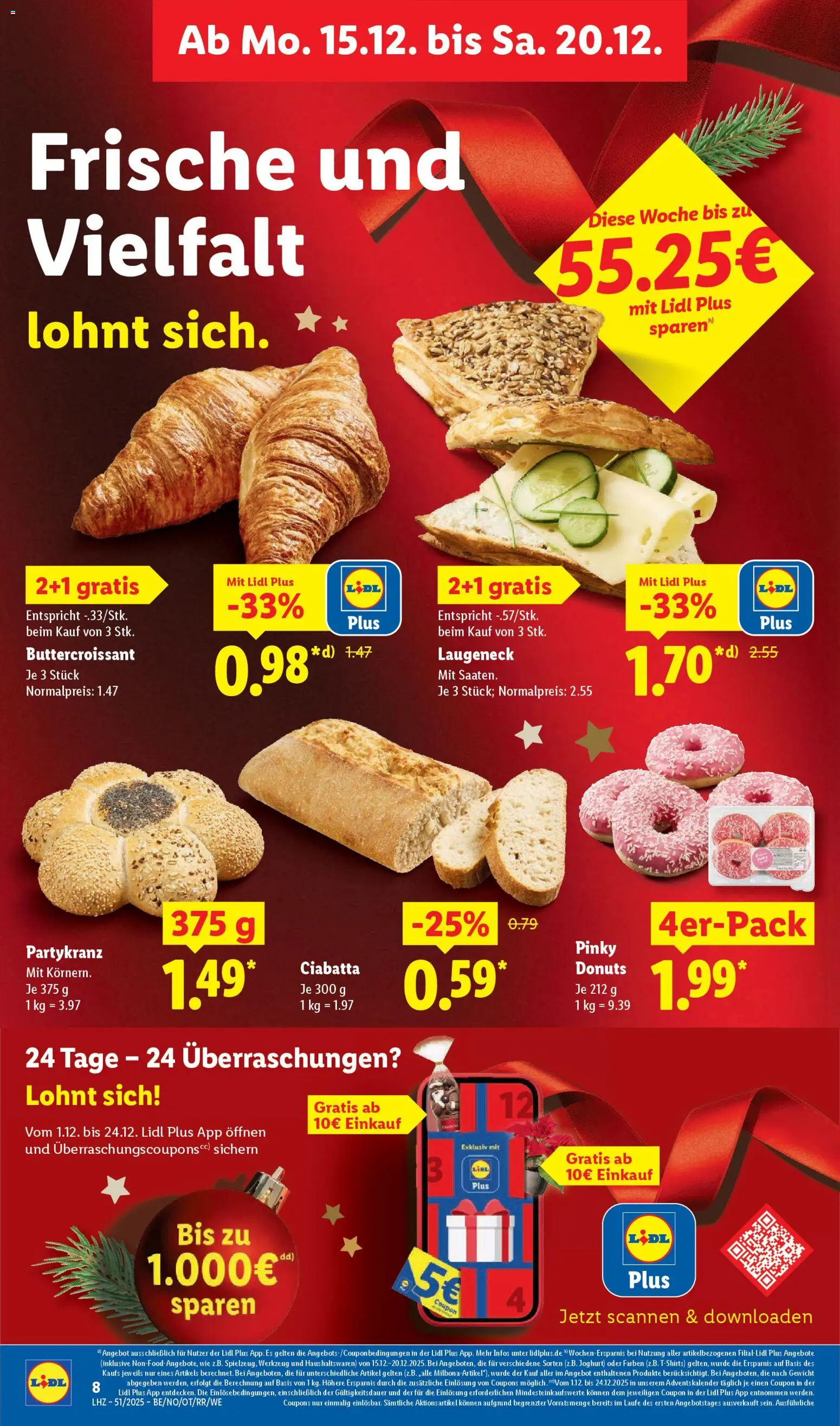 Lidl Prospekt Prenzlau – gültig ab 15.12.2025 | Seite: 18 | Produkte: Gewicht, Joghurt, Donuts