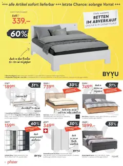 Pfister Aktionen ab 12.08.2025 | Seite: 2 | Produkte: Schrank, Bett, Boxspringbett