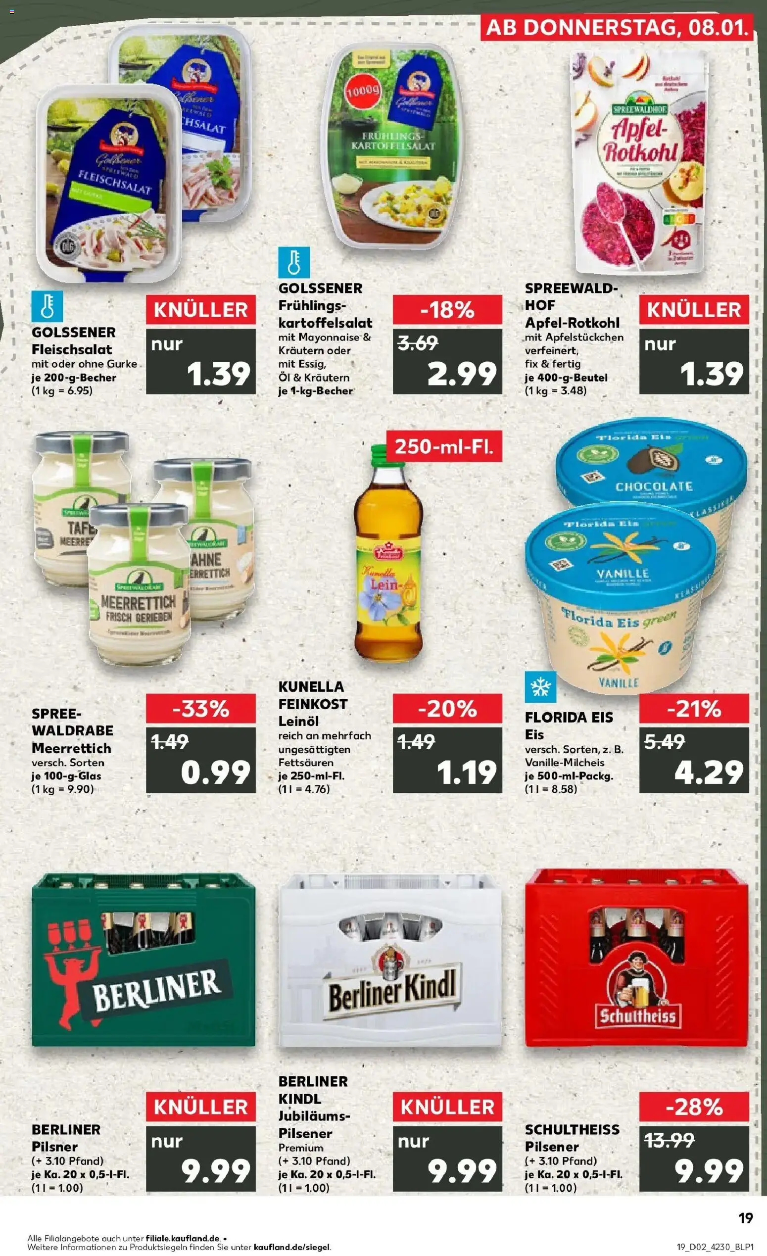 Kaufland prospekt Ludwigsfelde	 – gültig ab 11.01.2026 | Seite: 19 | Produkte: Öl, Leinöl, Äpfel, Berliner pilsner