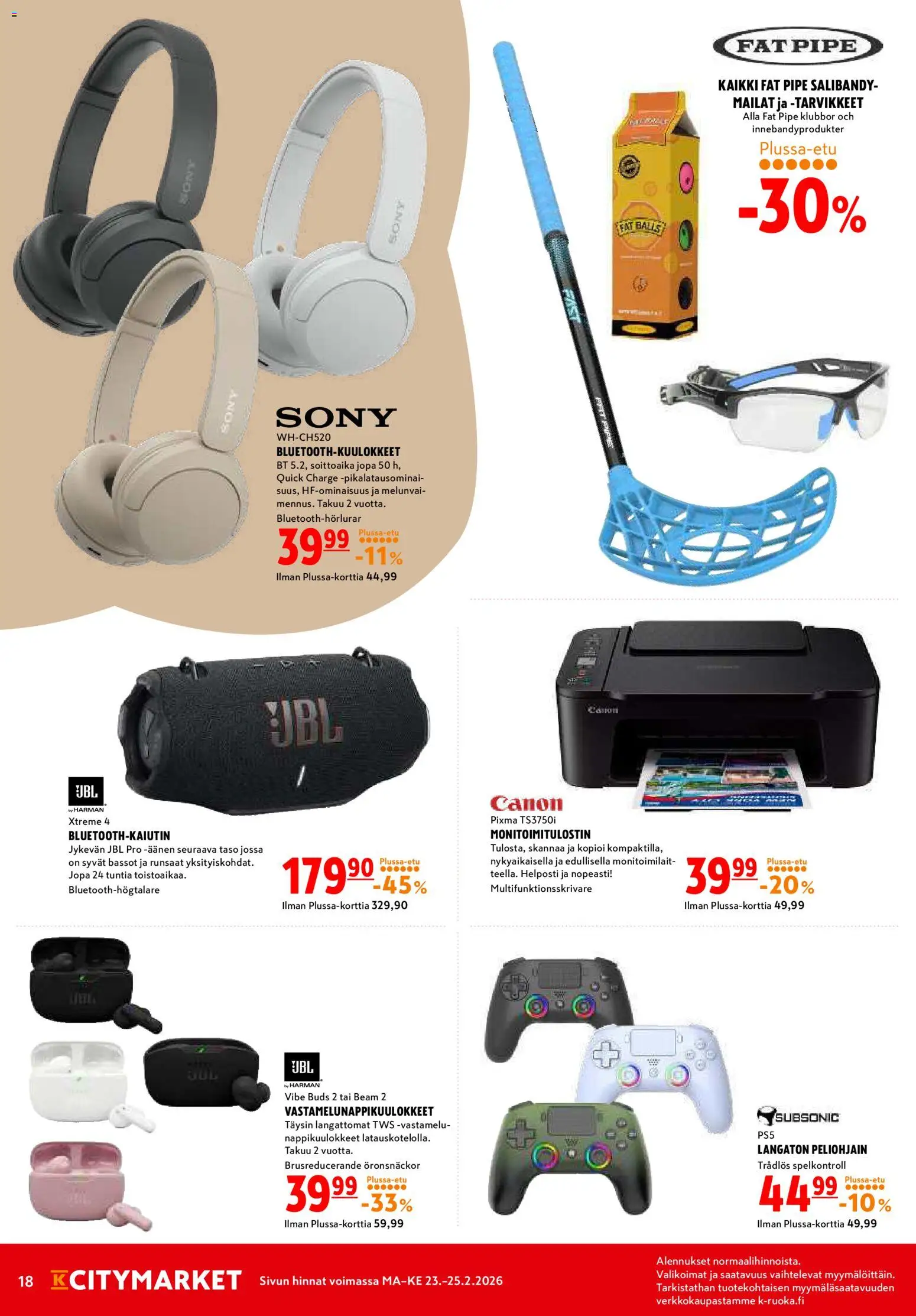 K-Citymarket tarjoukset – voimassa 23.05.2026 alkaen | Sivu: 18 | Tuotteet: Monitoimitulostin
