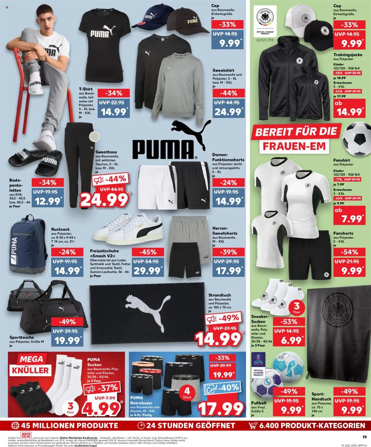 Kaufland Prospekt 	 - gültig ab dem 26.06.2025 | Seite: 19 | Produkte: Trainingsjacke, Strandtuch, Socken, Rucksack