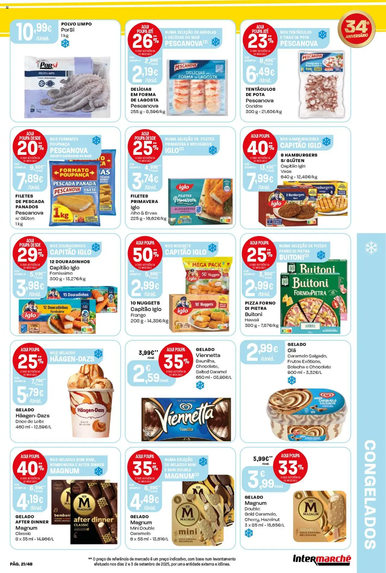 Intermarché folheto │ válido de 16.10.2025 | Página: 21 | Produtos: Lagosta, Base, Gelado, Chocolate