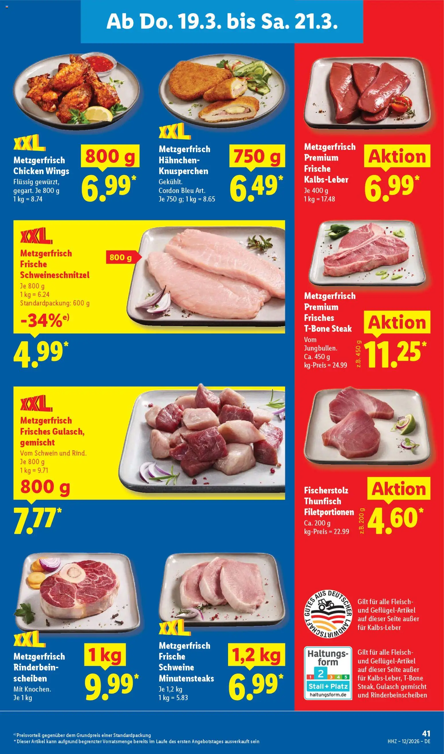 Lidl Prospekt – gültig ab 16.03.2026 | Seite: 63 | Produkte: Hahnchen, Kalbsleber, Gulasch, Fleisch