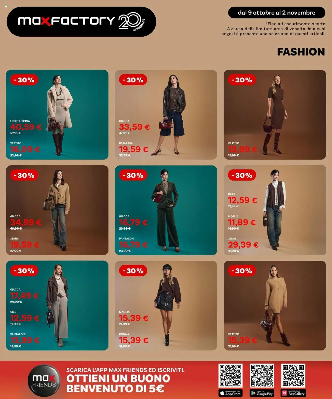 Volantino Max Factory del 09.10.2025 | Pagina: 3 | Prodotti: Pantaloni, Vestito, Jeans, The
