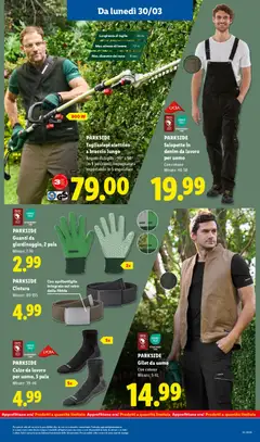 Anteprima del volantino PARKSIDE Gilet da uomo, Con cotone Misure: S-XL valido a partire dal 30.03.2026 | Pagina: 31 | Prodotti: Guanti, Cintura, Gilet, Tagliasiepi