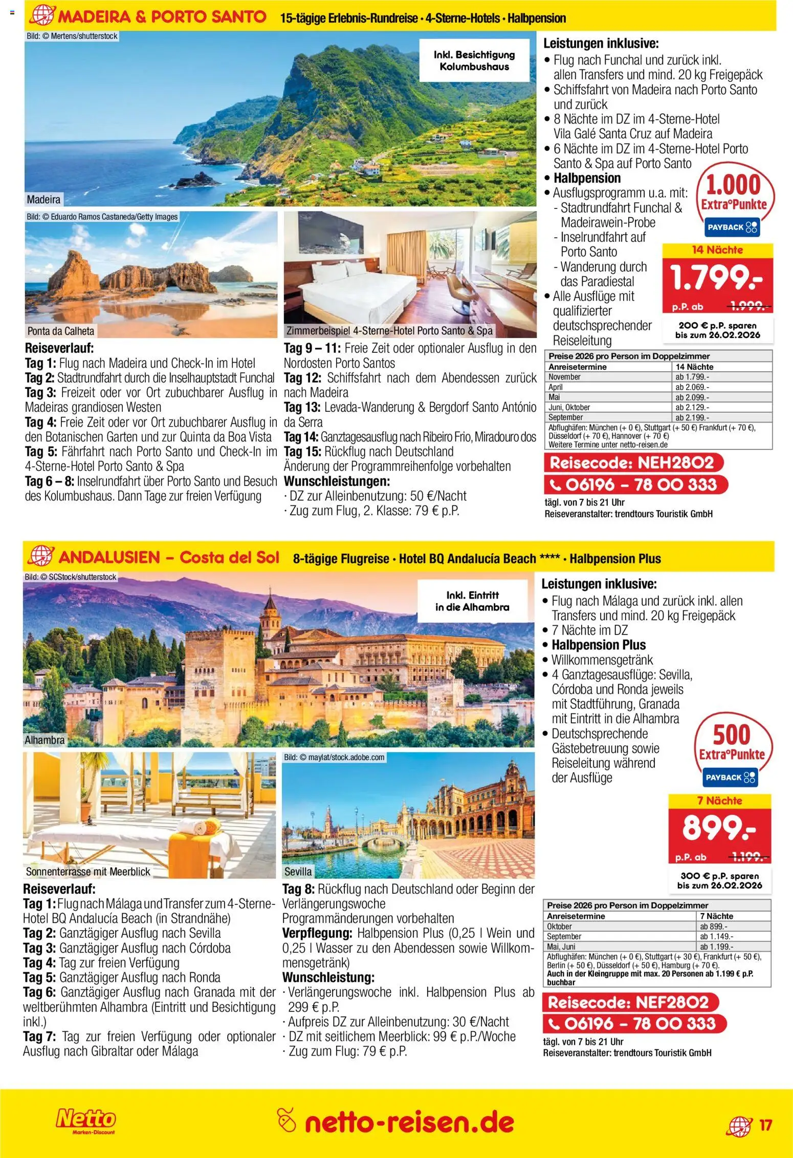 Netto Reisen Prospekt 	 – gültig ab 29.01.2026 | Seite: 17 | Produkte: Wasser, Wein, Uhr