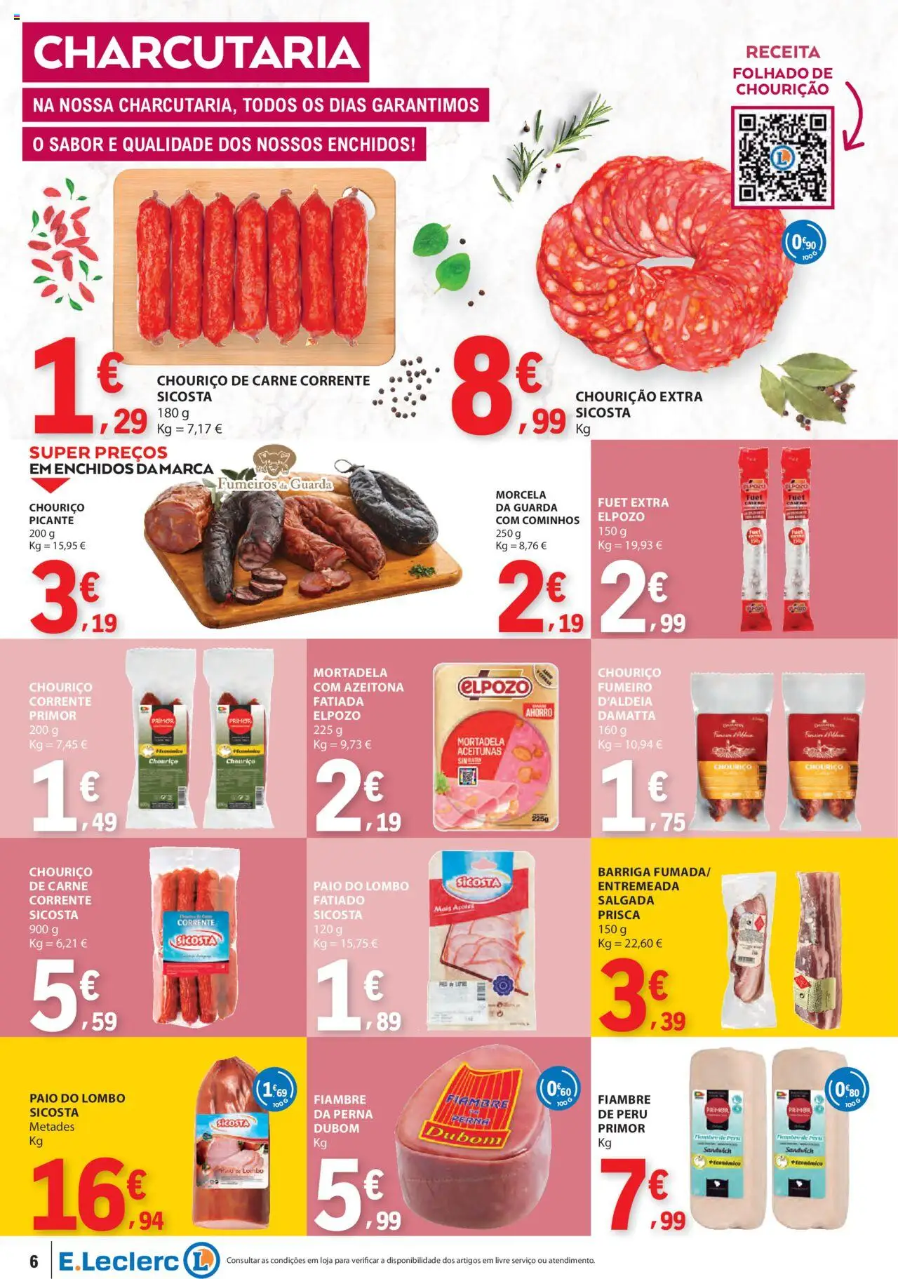 E.Leclerc folheto │ válido de 31.07.2025 | Página: 6 | Produtos: Peru, Lombo, Chouriço, Carne