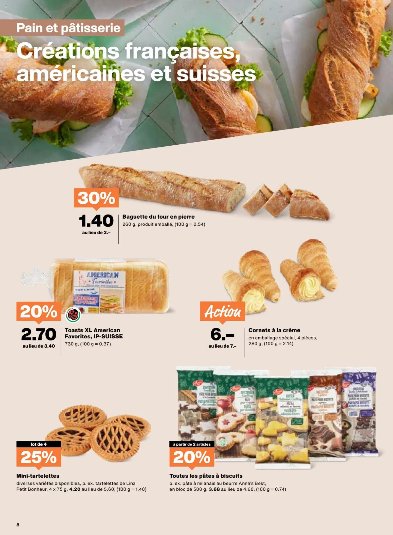 Migros Aktionen FR – gültig ab 11.11.2025 | Seite: 8 | Produkte: Baguette, Creme