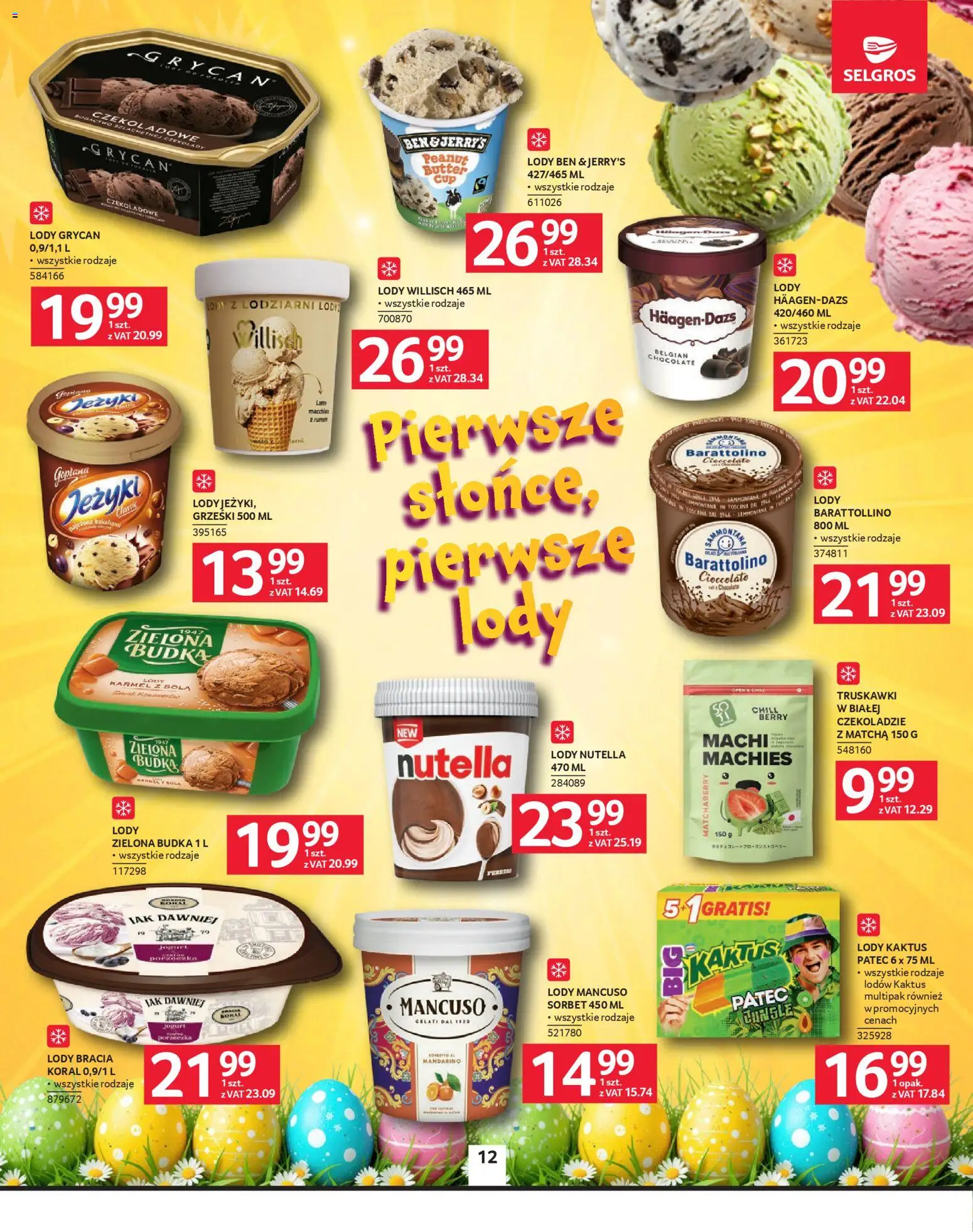 Selgros cash&carry gazetka od 26.03.2026 | Strona: 12 | Produkty: Nutella, Sorbet, Truskawki, Lody