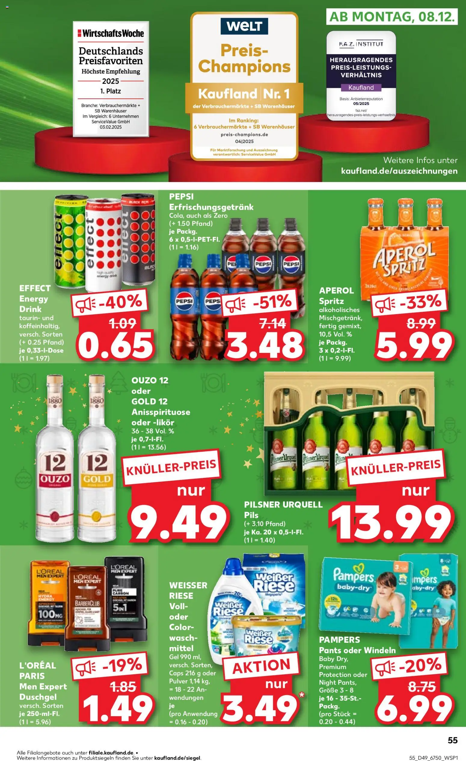 Kaufland prospekt Berlin	 – gültig ab 04.12.2025 | Seite: 55 | Produkte: Ouzo, Energy, Pils, Duschgel