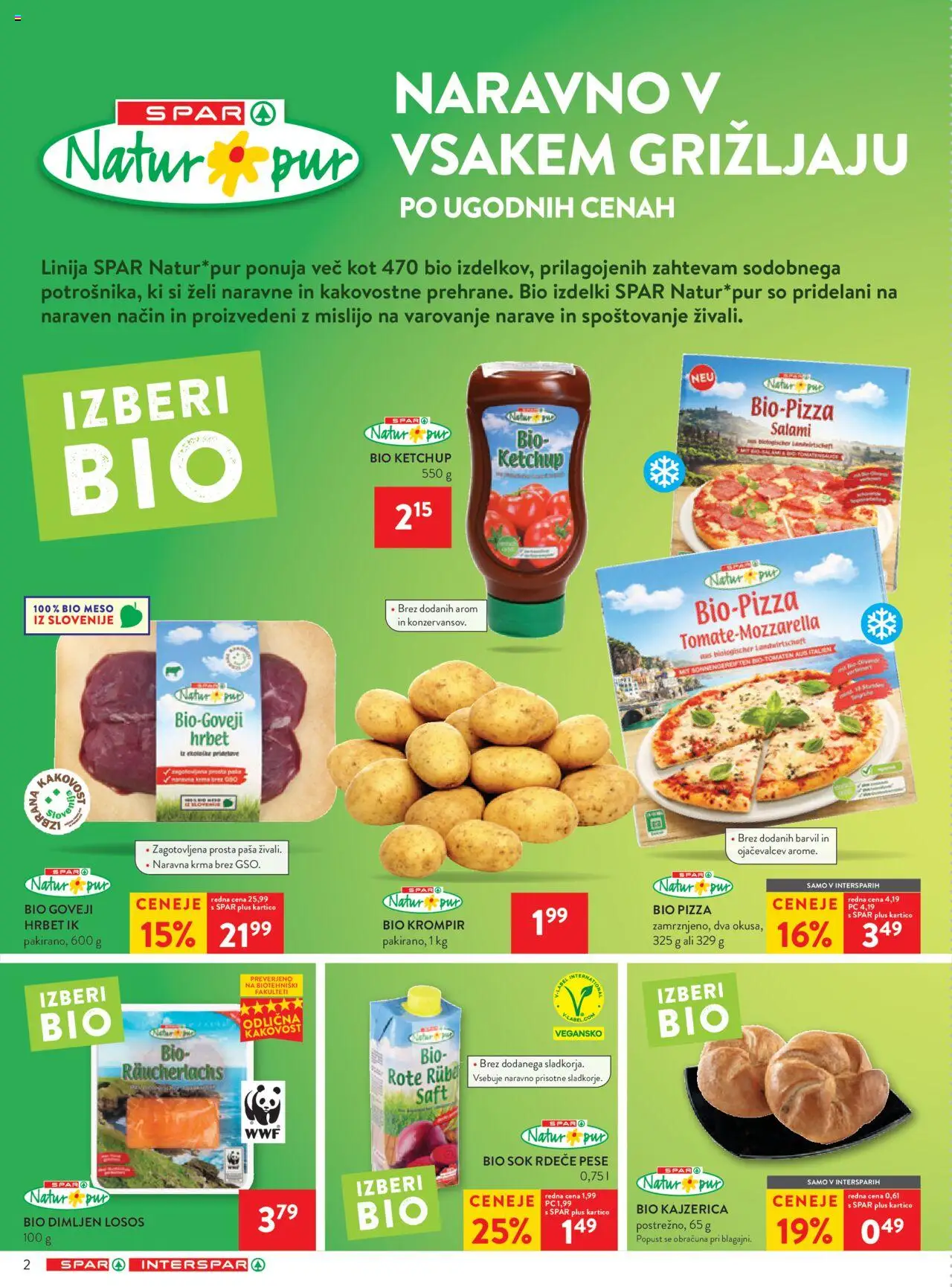 Novi Spar katalog ponudbe – veljaven od 22.10.2025 | Stran: 2 | Izdelki: Losos, Sok, Krompir