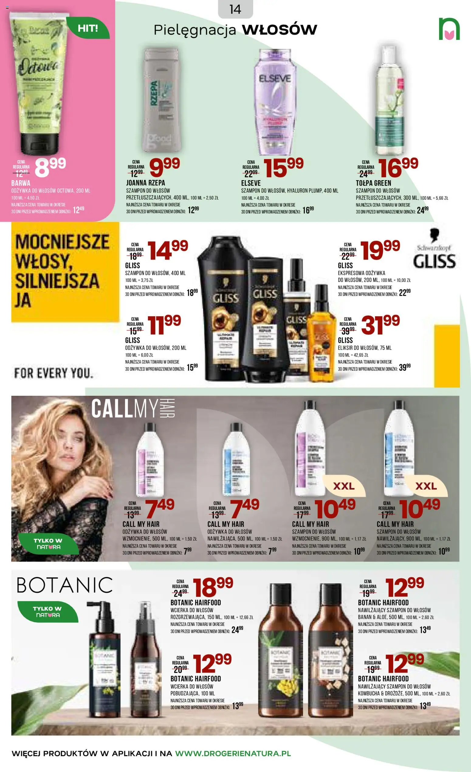 Drogerie Natura gazetka od 17.04.2026 | Strona: 14 | Produkty: Szampon, Odżywka, Kombucha, Lotion