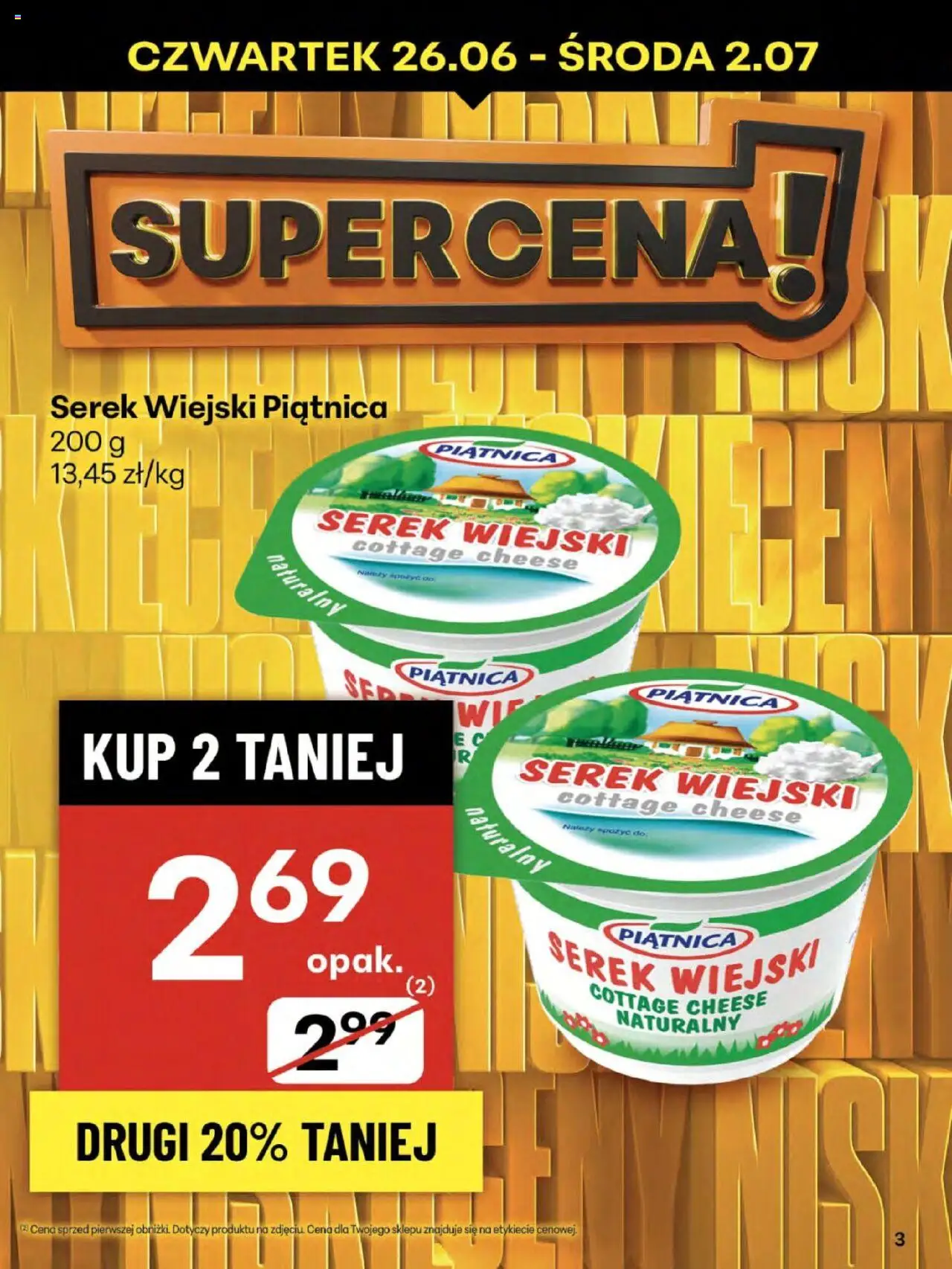 Delikatesy Centrum Gazetka - Sklepy Własne od 26.06.2025 | Strona: 3 | Produkty: Serek, Serek wiejski