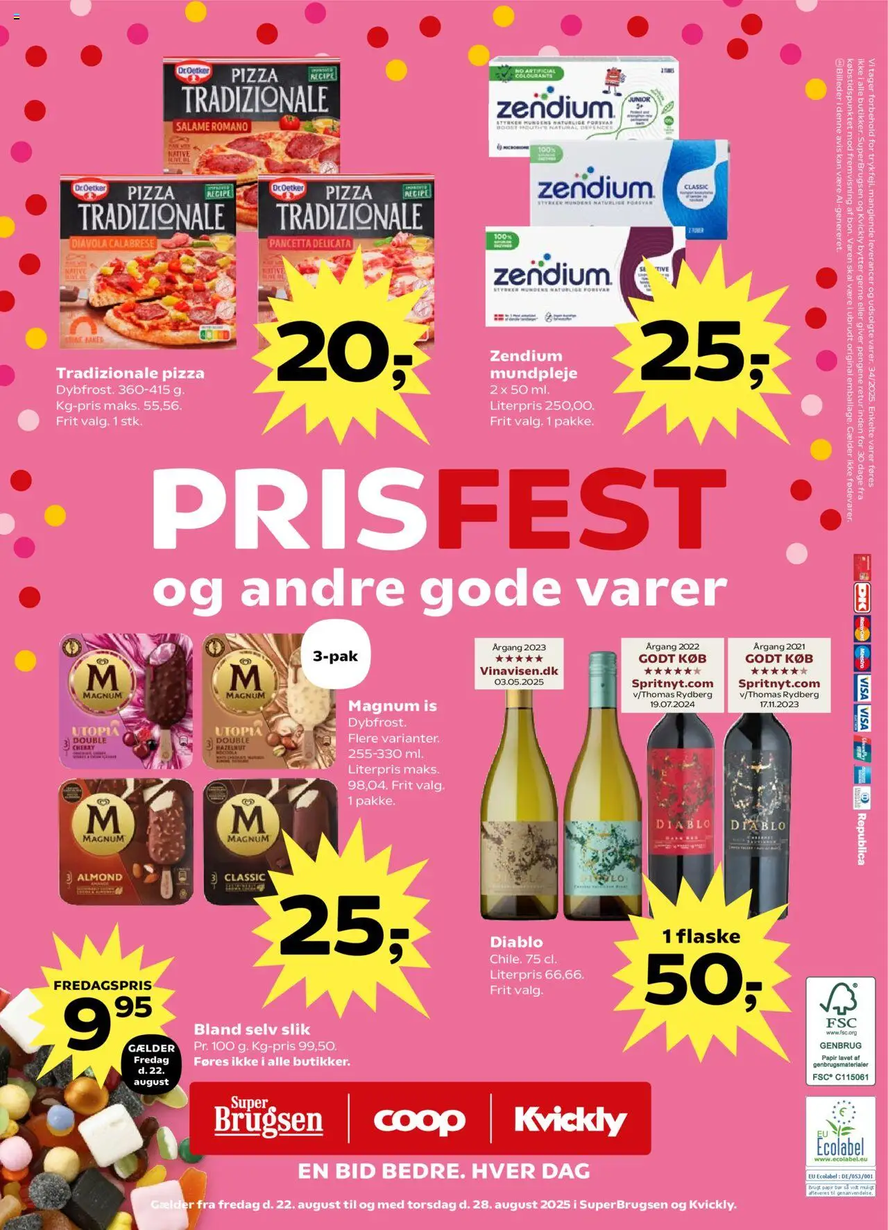 Super Brugsen Tilbudsavis gyldig fra 22.08.2025 | Side: 32 | Produkter: Pizza, Slik, Is, Cherry