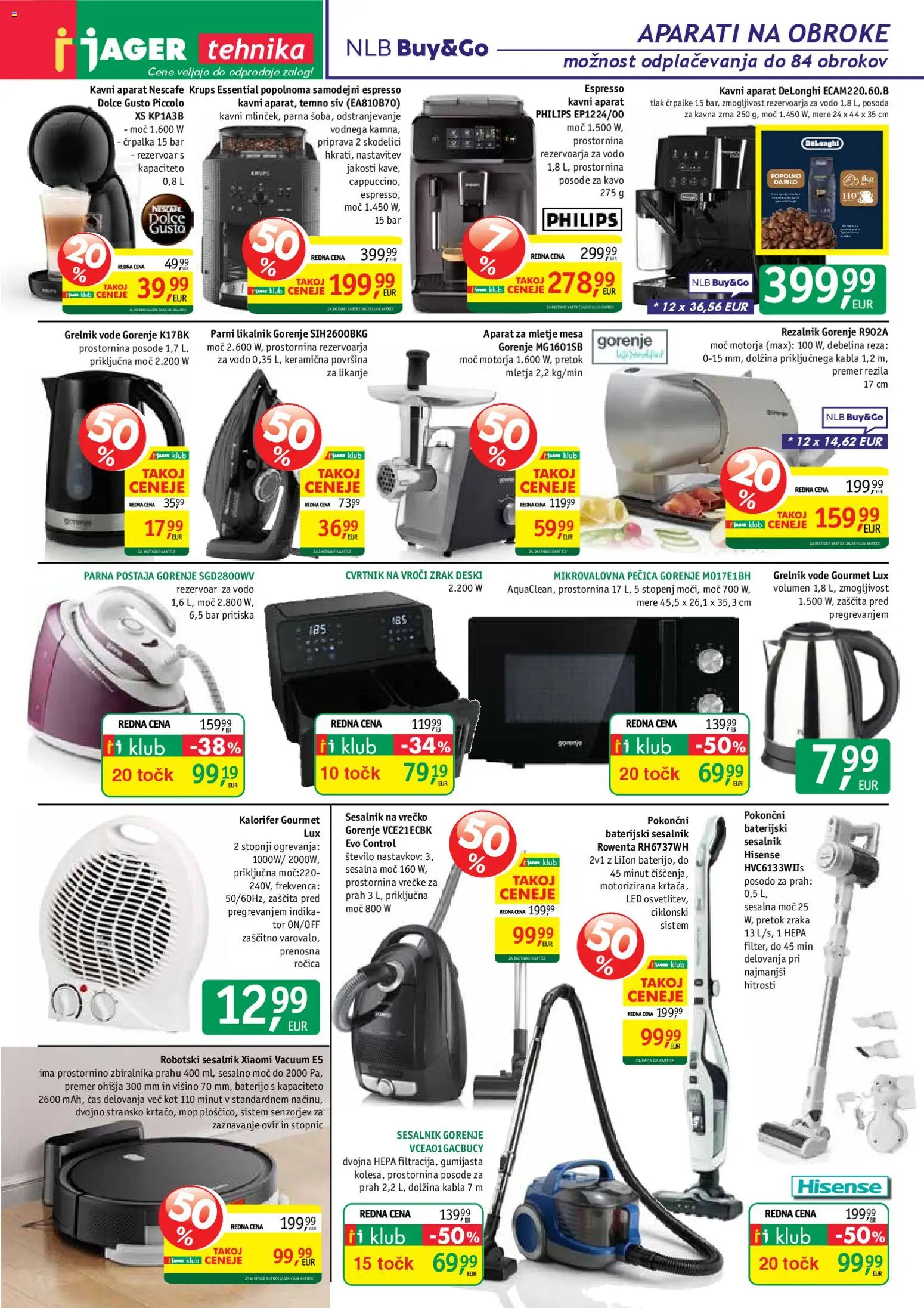 Novi Jager katalog ponudbe – veljaven od 19.11.2025 | Stran: 13 | Izdelki: Pecica, Likalnik, Aparat za mletje, Grelnik vode