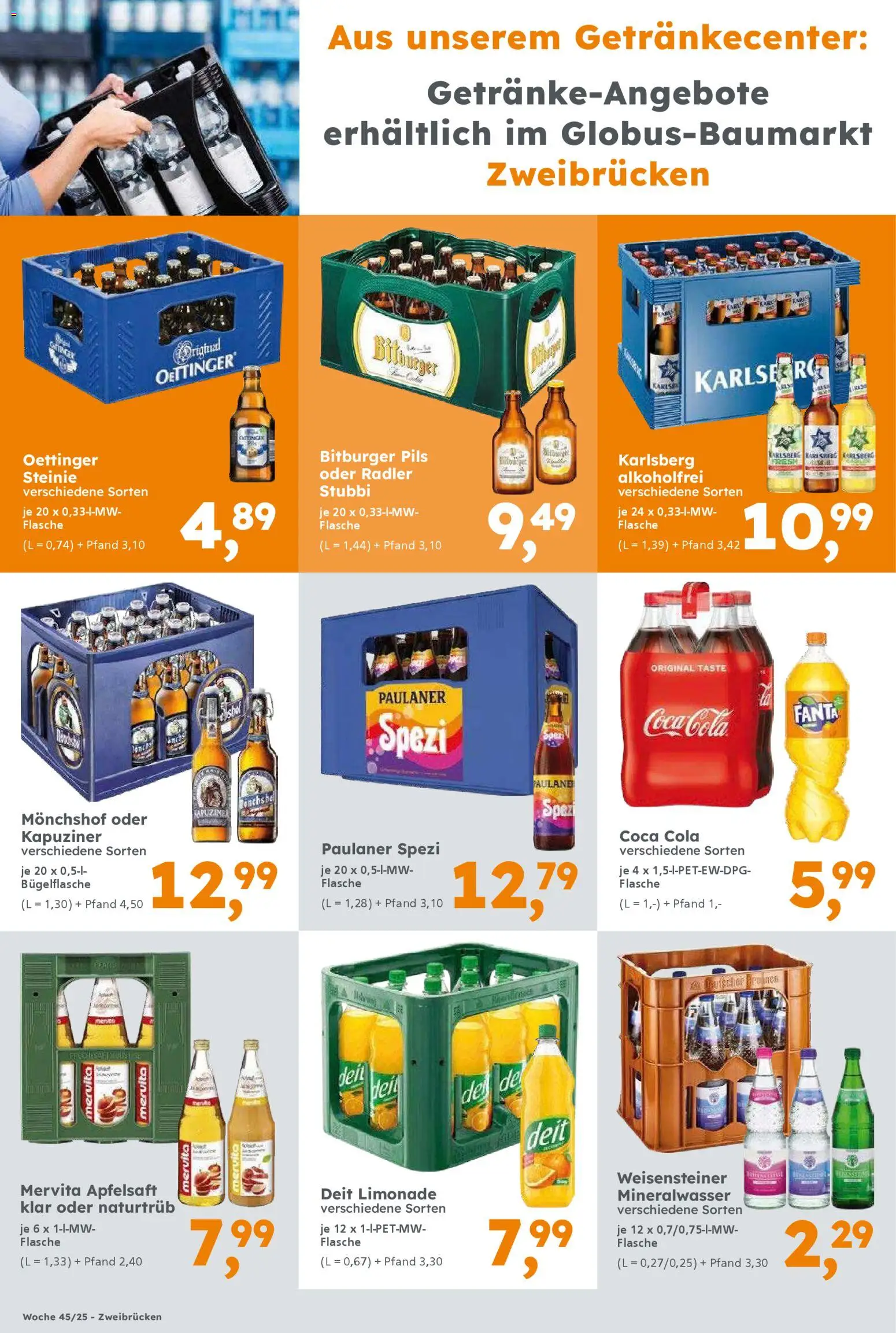 Globus Baumarkt - Rheinland-Pfalz – gültig ab 03.11.2025 | Seite: 16 | Produkte: Bitburger, Coca cola, Fanta, Limonade