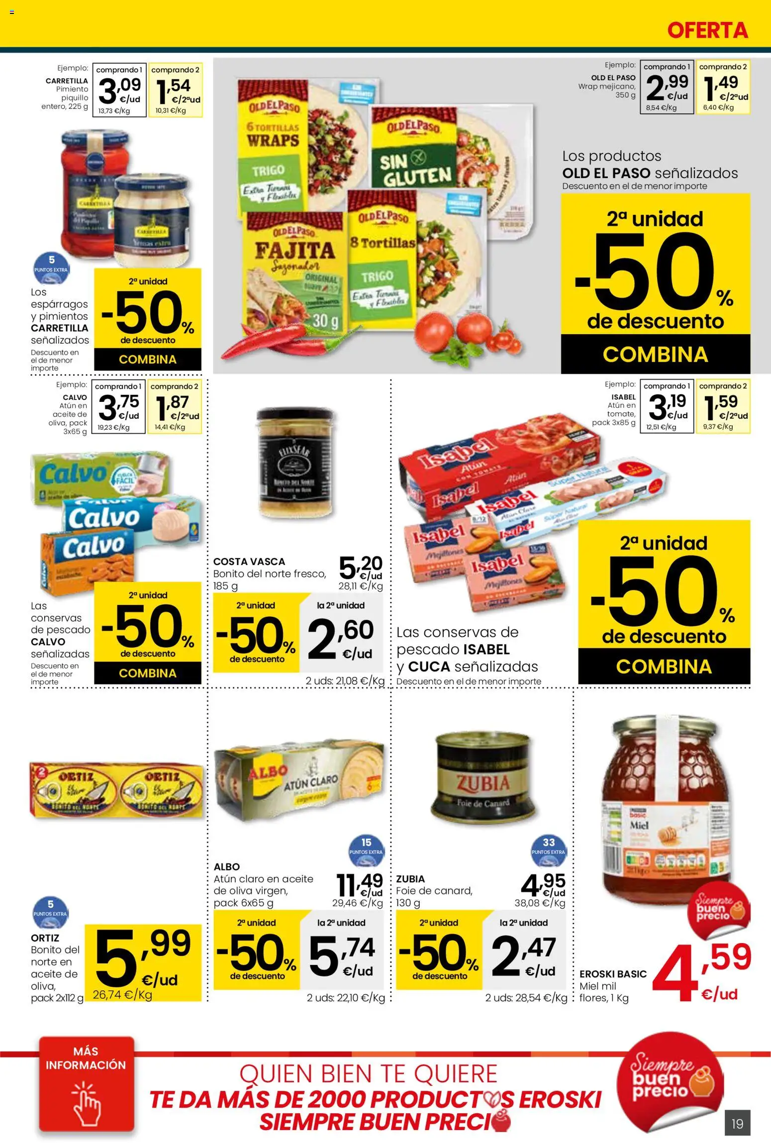 Eroski - Viste tu cesta de primavera Center │ válido desde el 26.02.2026 | Página: 19 | Productos: Aceite, Νερό καρύδας, Κάδος απορρυμάτων, Atún claro