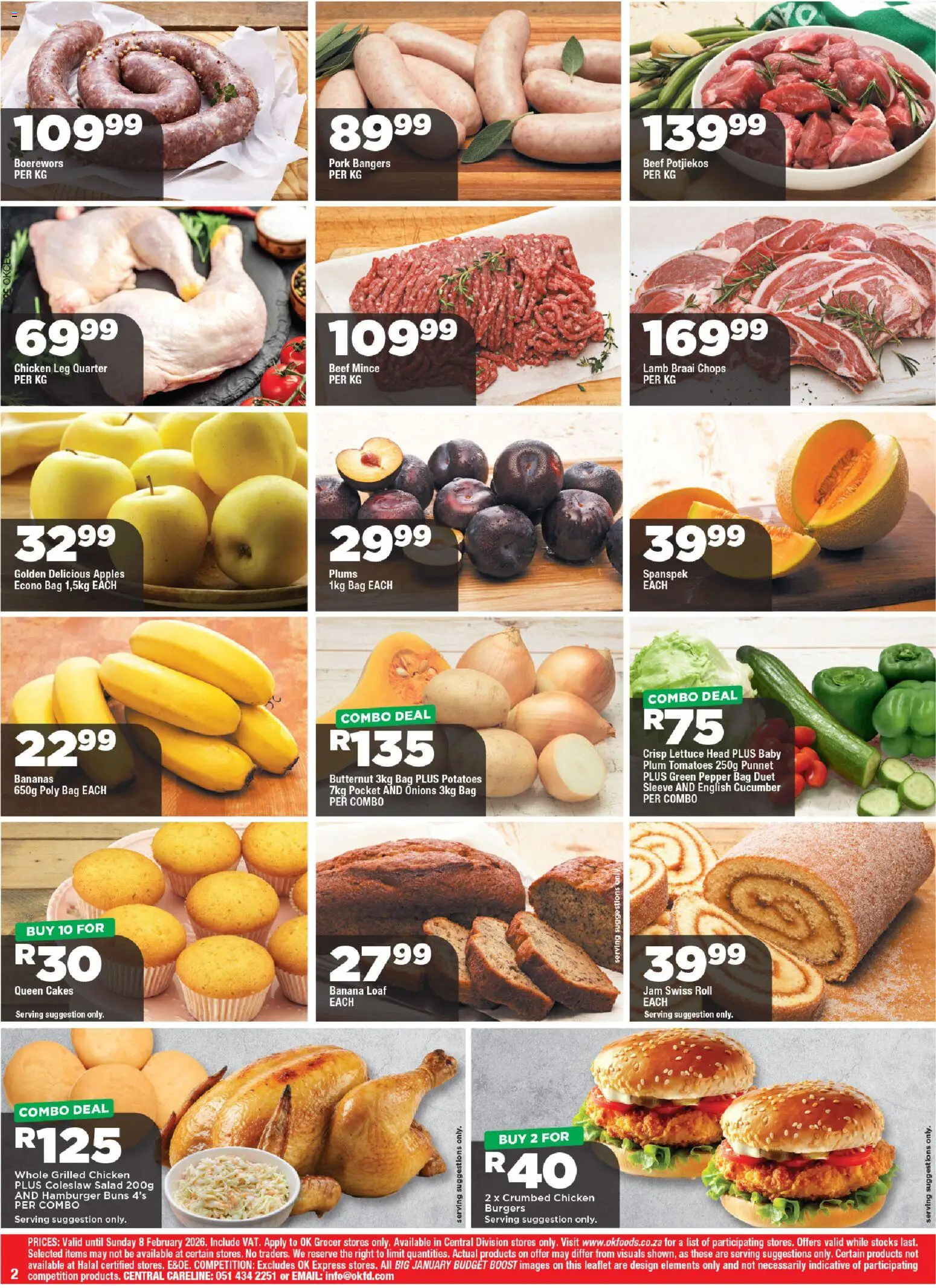 New OK Foods catalogue – valid from 21.01.2026 | Page: 2 | Products: Bag, Boerewors, Pork, Potatoes
