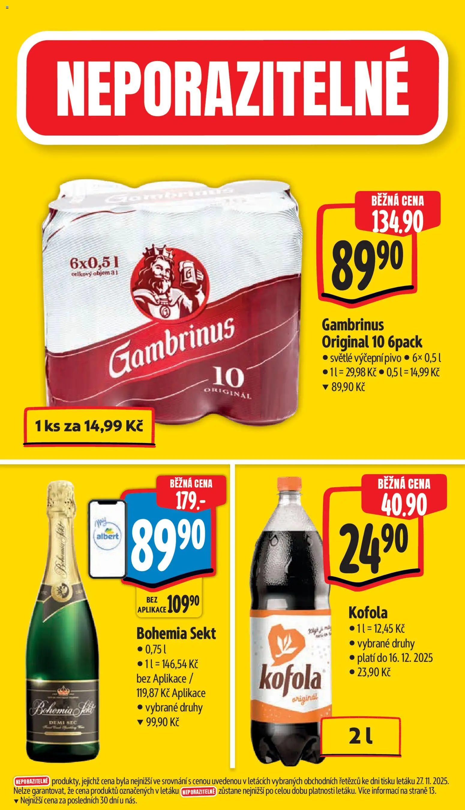 Albert leták - Supermarket od 03.12.2025 | Strana: 5 | Produkty: Bohemia sekt, Pivo, Sekt, Kofola