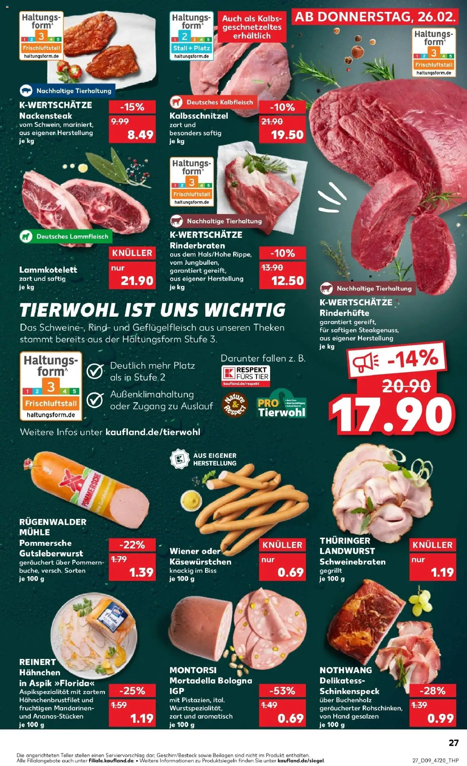 Kaufland prospekt Limburg An Der Lahn	 – gültig ab 26.02.2026 | Seite: 27 | Produkte: Rinderbraten, Mühle, Mandarinen, Steak