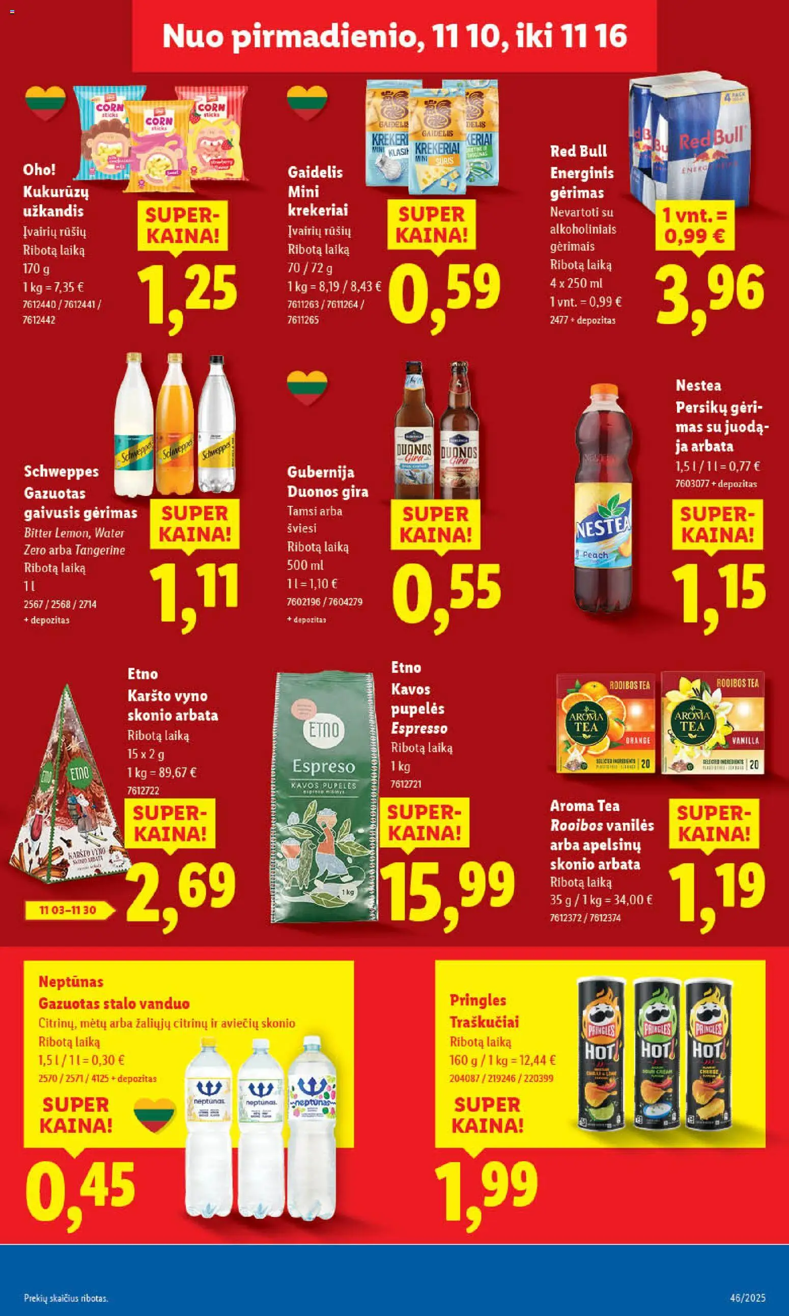 LIDL akcijos nuo 13.11.2025 | Puslapis: 33 | Prekių: Gaivusis gėrimas, Pupelės, Arbata, Traškučiai
